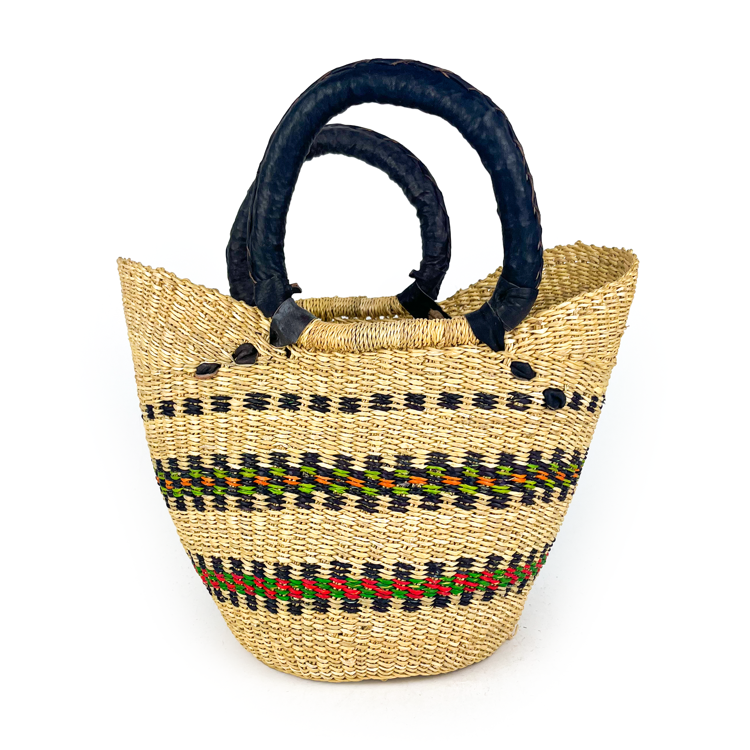 Small Multicoloured Closed Weave U-shopper Baskets