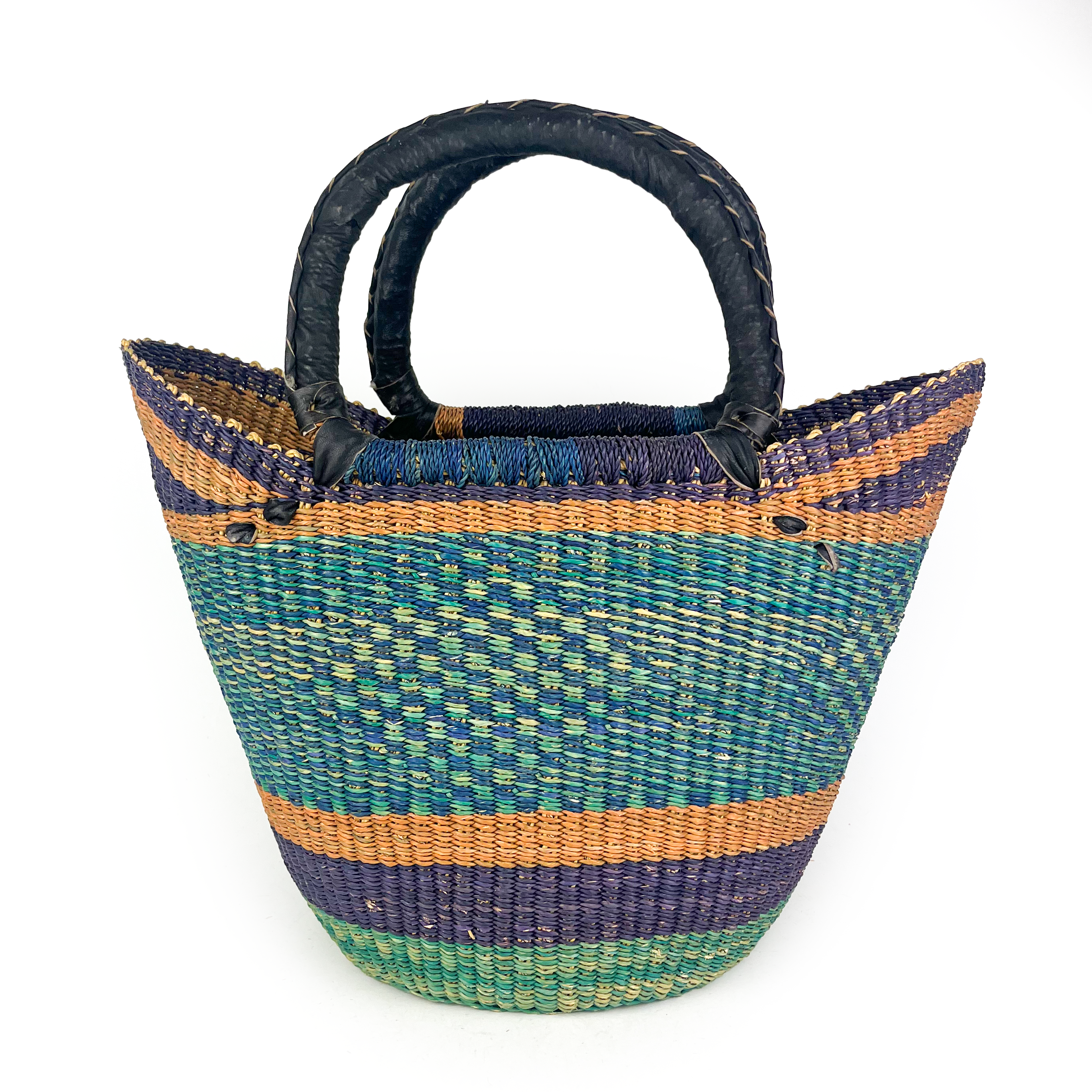 Medium Multicoloured Closed Weave U-shopper Baskets