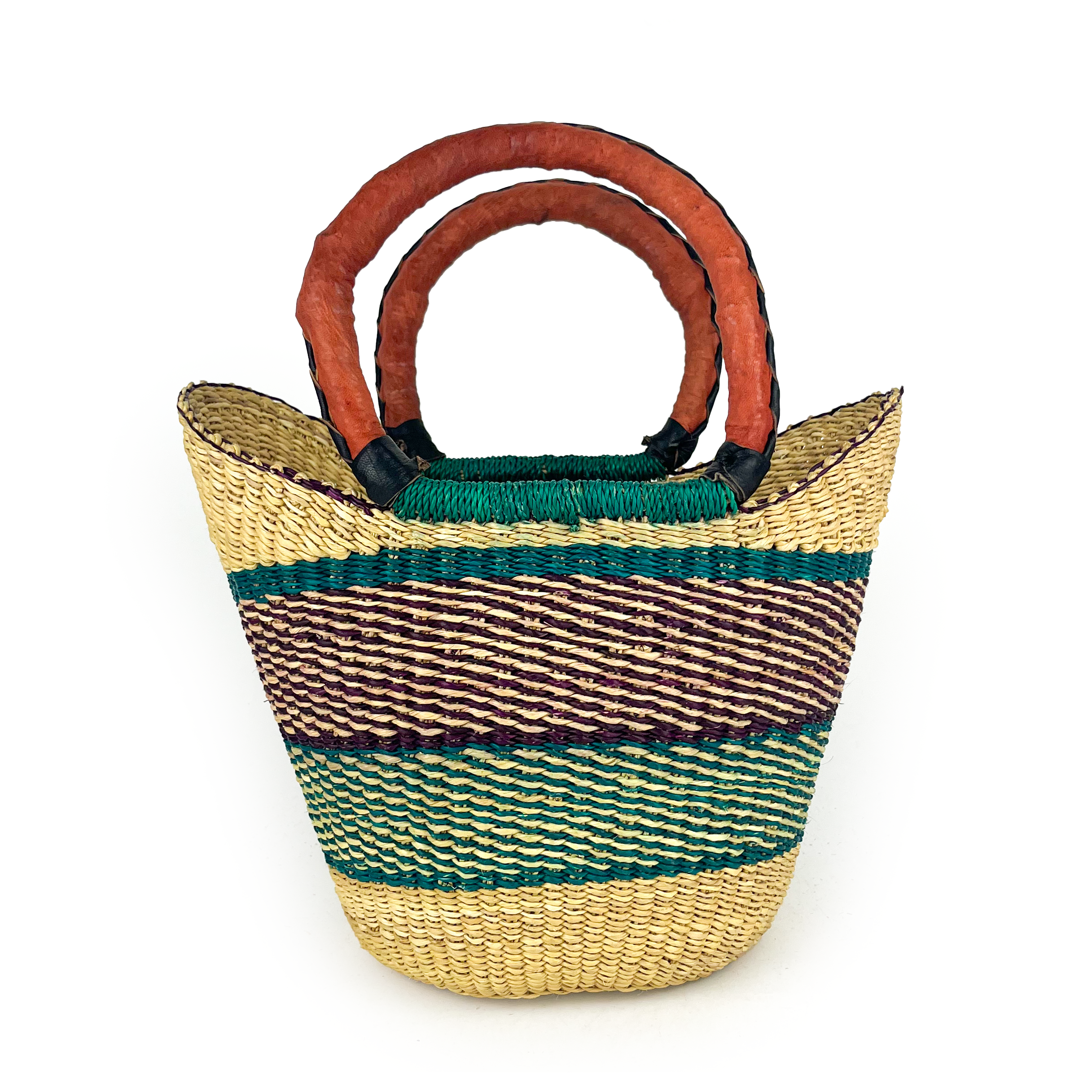 Small Multicoloured Closed Weave U-shopper Baskets