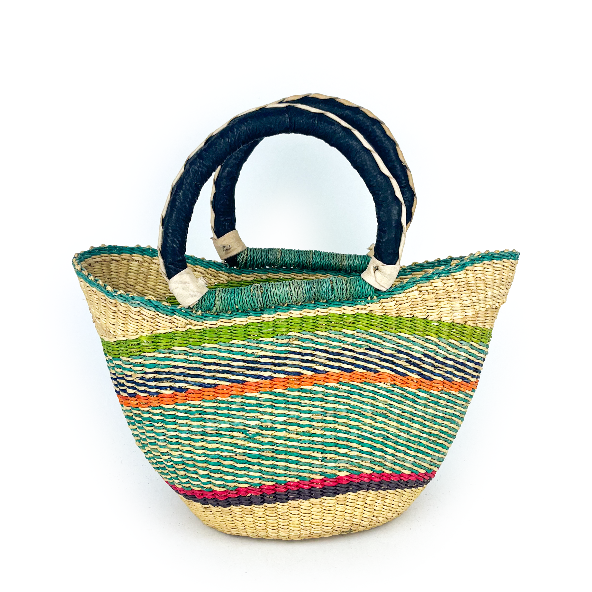 Small Multicoloured Closed Weave U-shopper Baskets