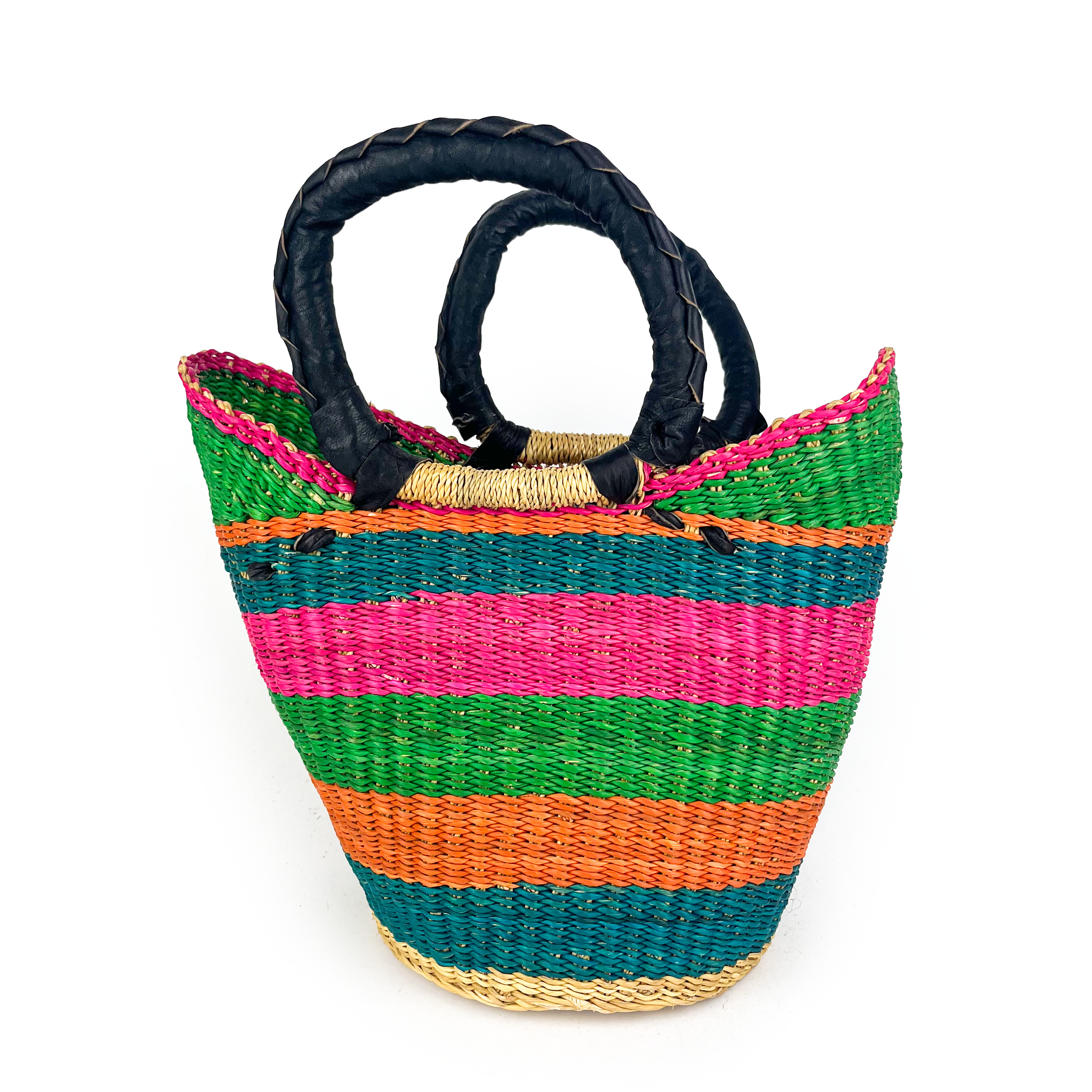 Small Multicoloured Closed Weave U-shopper Baskets