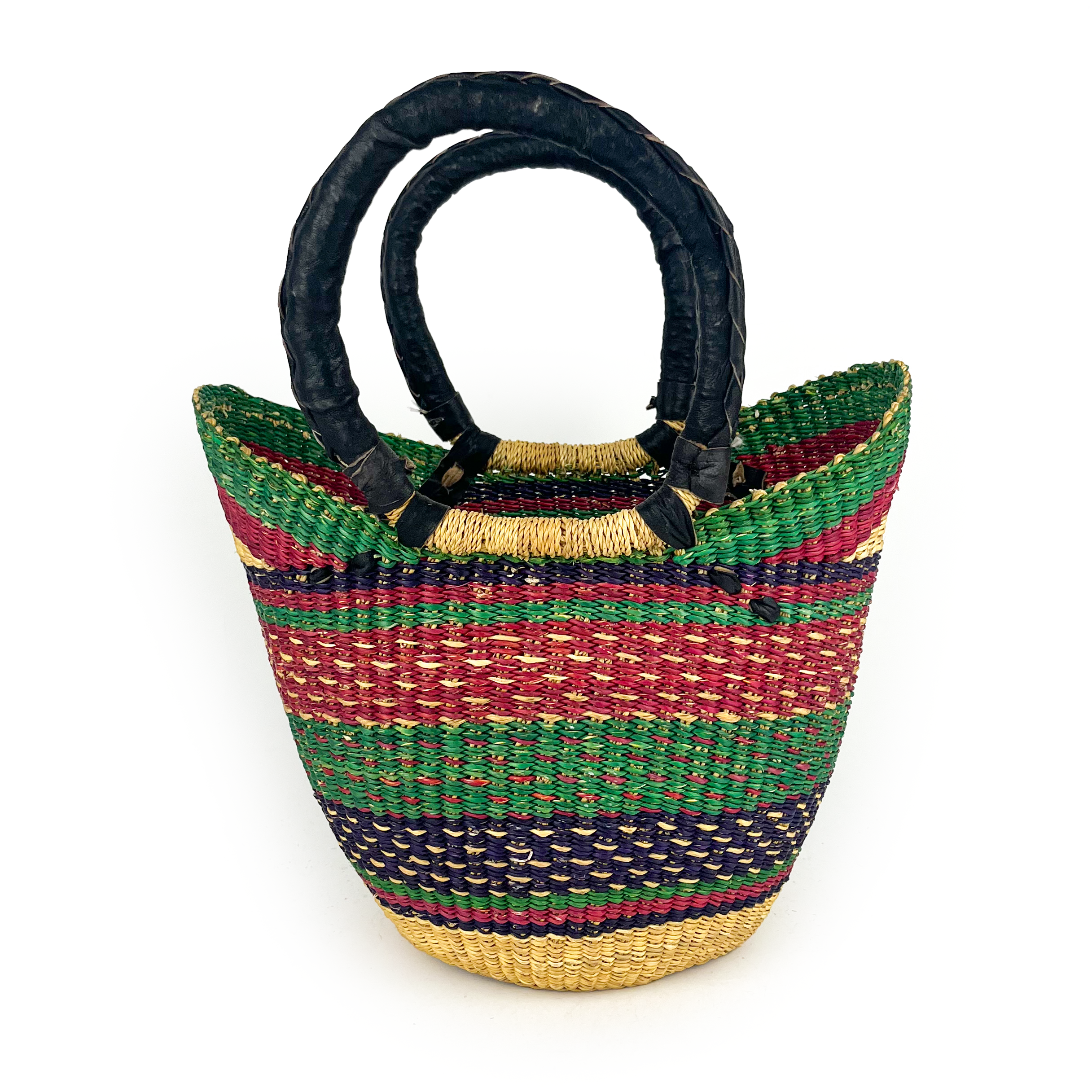 Small Multicoloured Closed Weave U-shopper Baskets