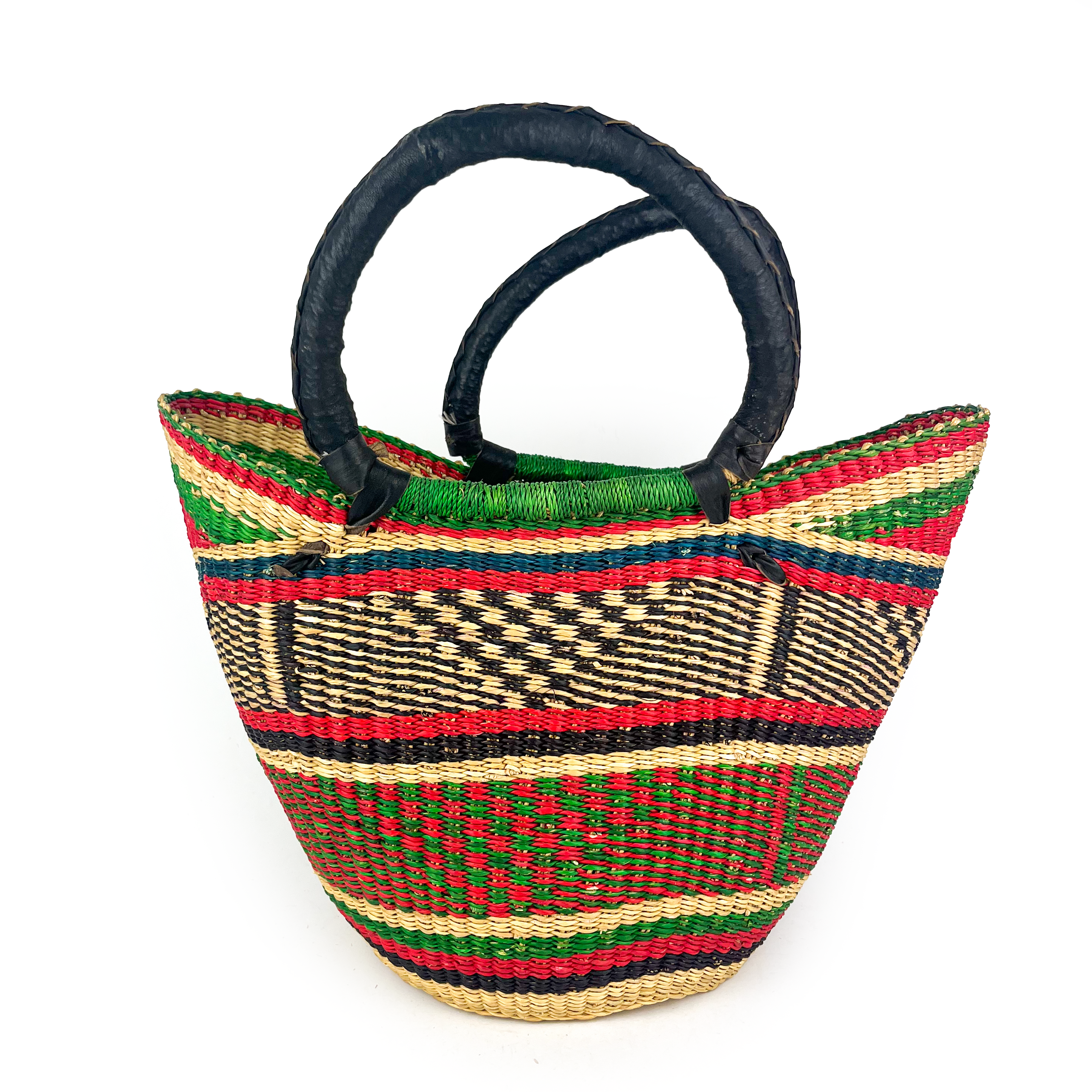 Medium Multicoloured Closed Weave U-shopper Baskets