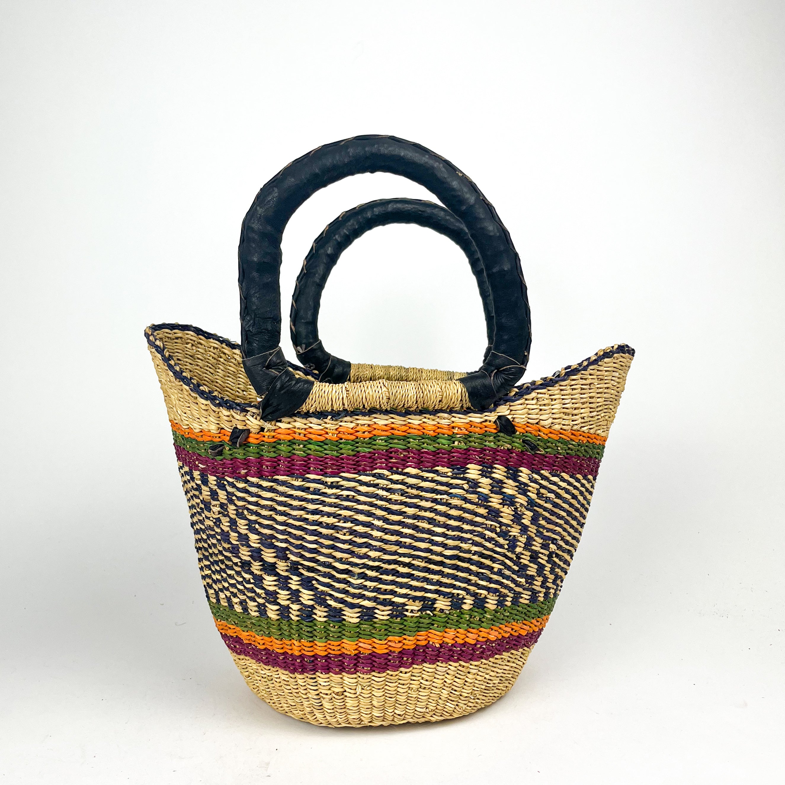 Small Multicoloured Closed Weave U-shopper Baskets