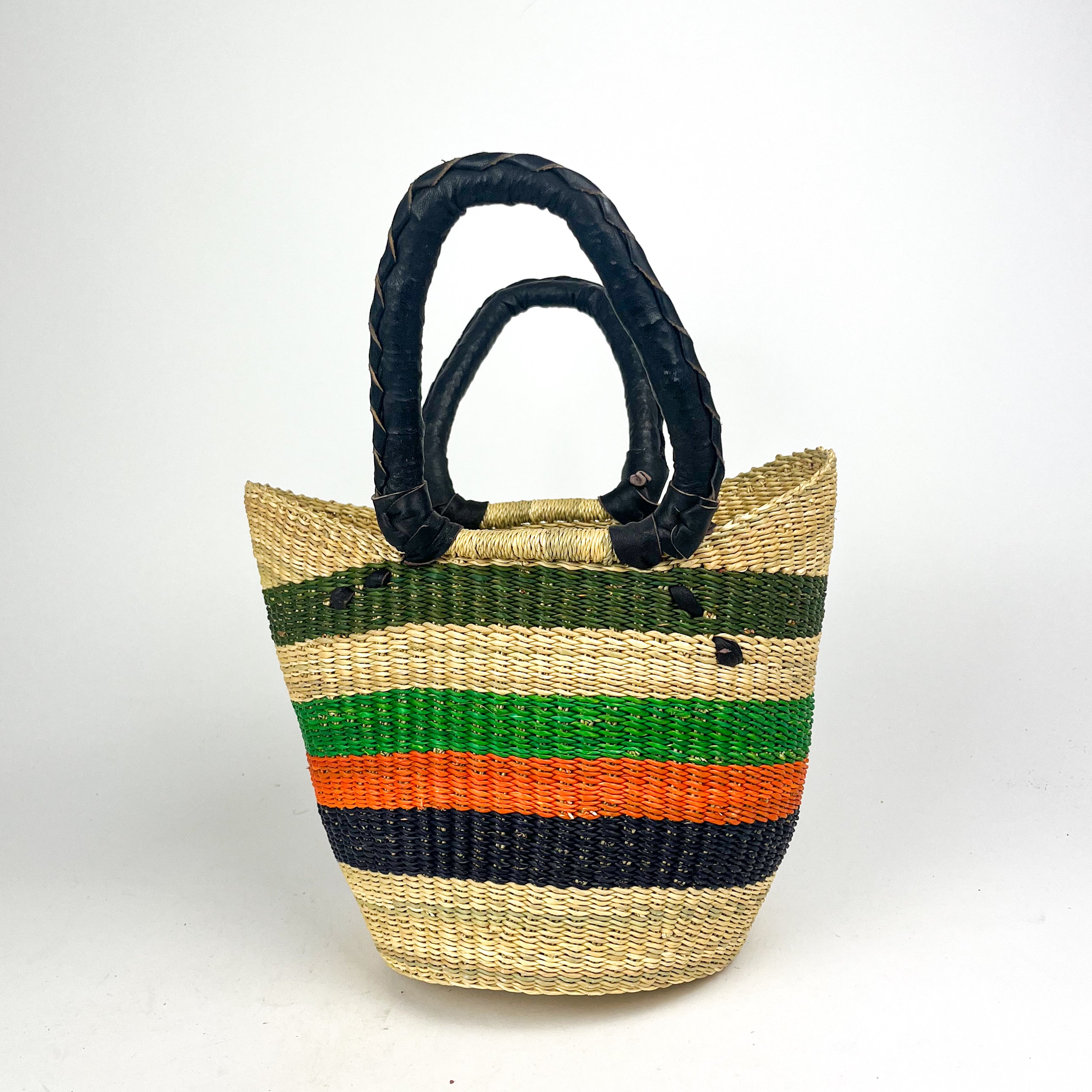 Small Multicoloured Closed Weave U-shopper Baskets