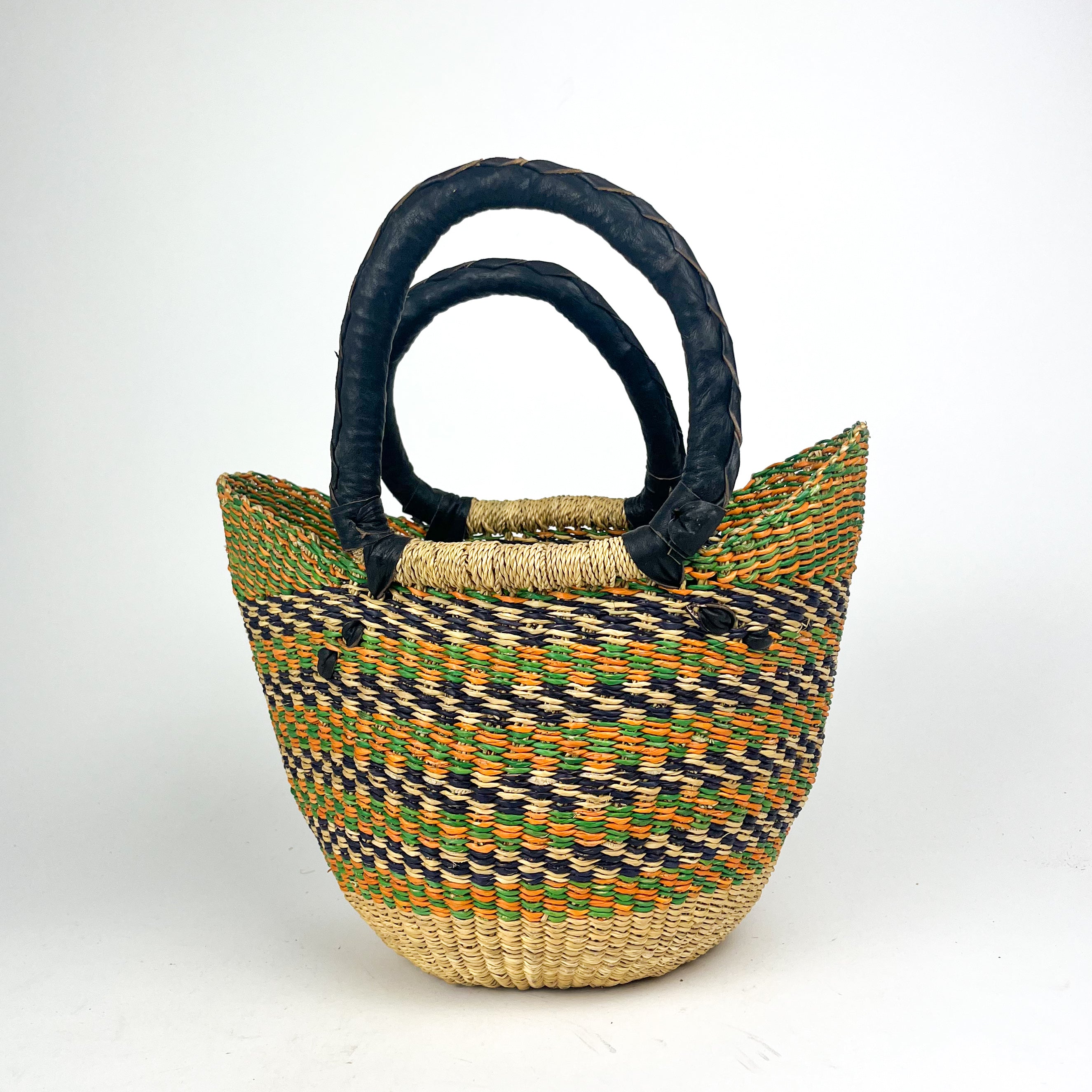 Small Multicoloured Closed Weave U-shopper Baskets