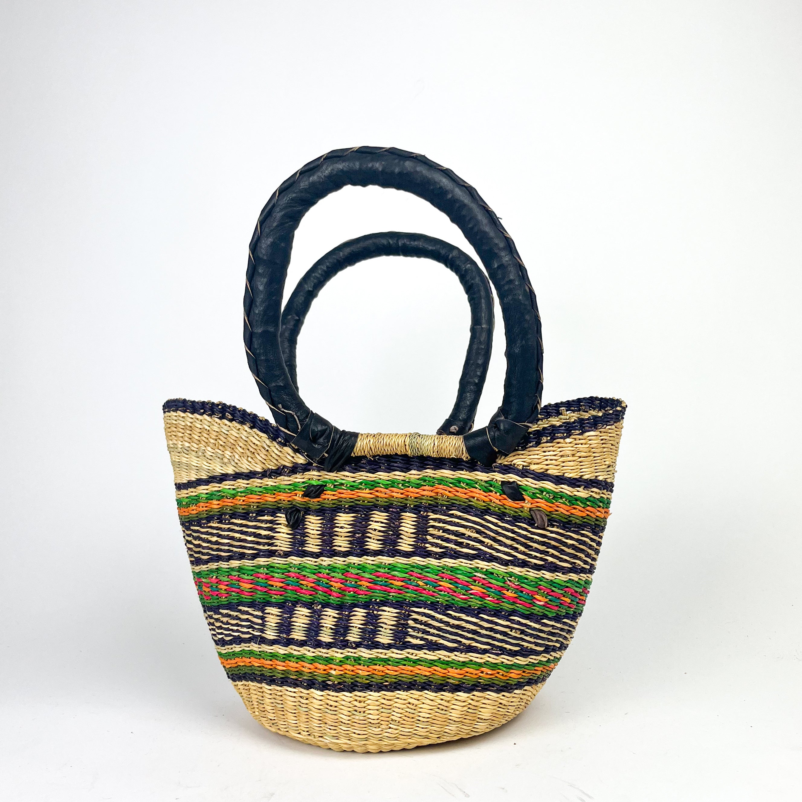 Small Multicoloured Closed Weave U-shopper Baskets