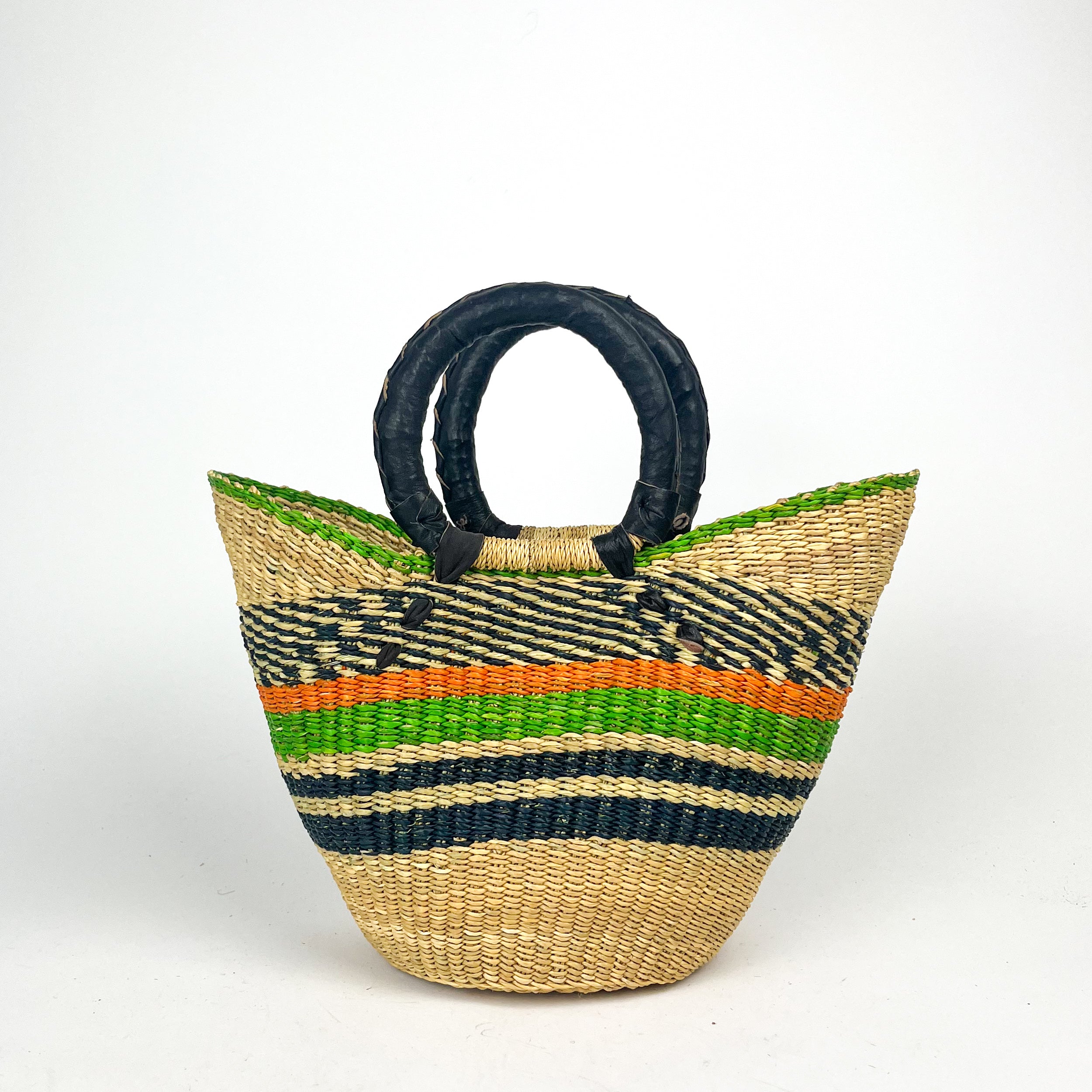 Small Multicoloured Closed Weave U-shopper Baskets