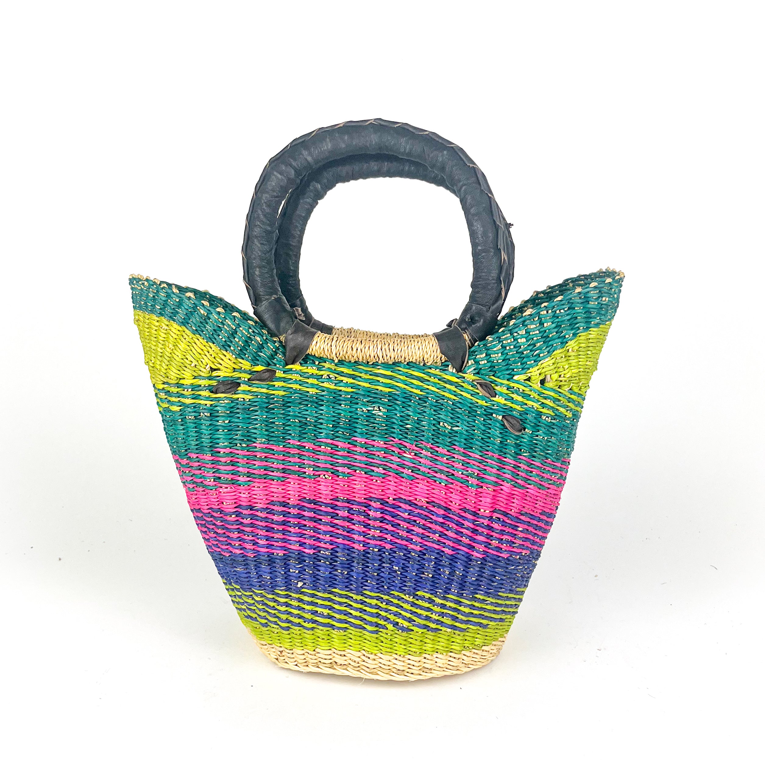 Small Multicoloured Closed Weave U-shopper Baskets