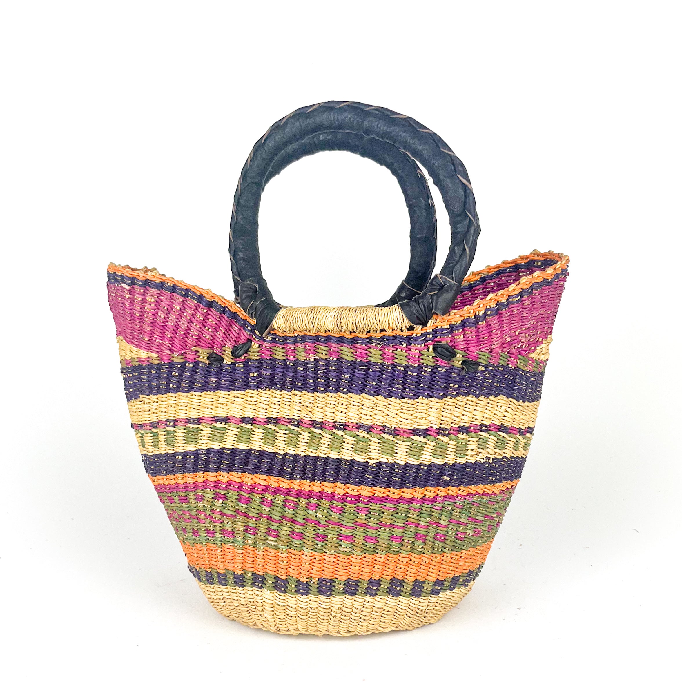 Small Multicoloured Closed Weave U-shopper Baskets