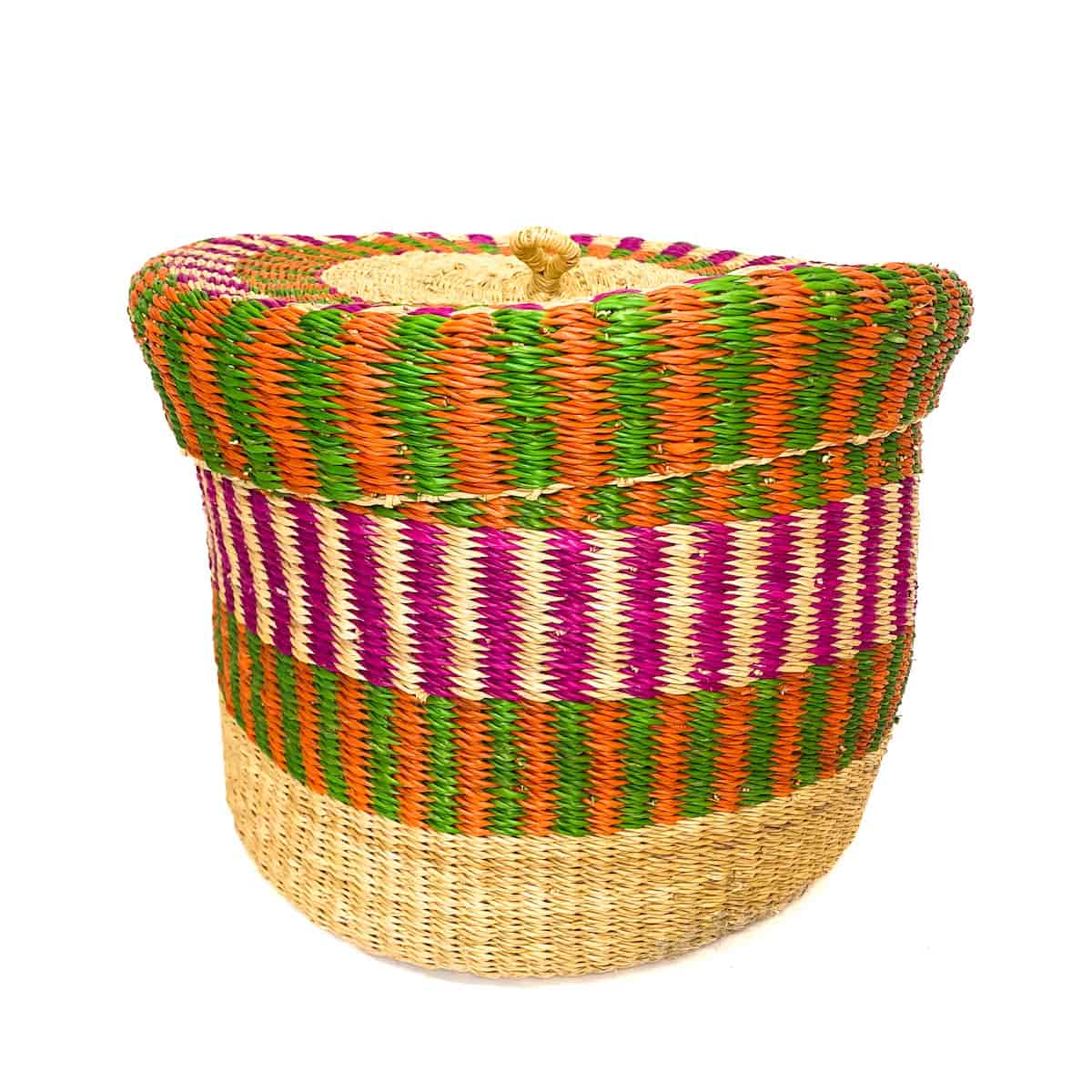 Wonky Large Lidded Storage Basket