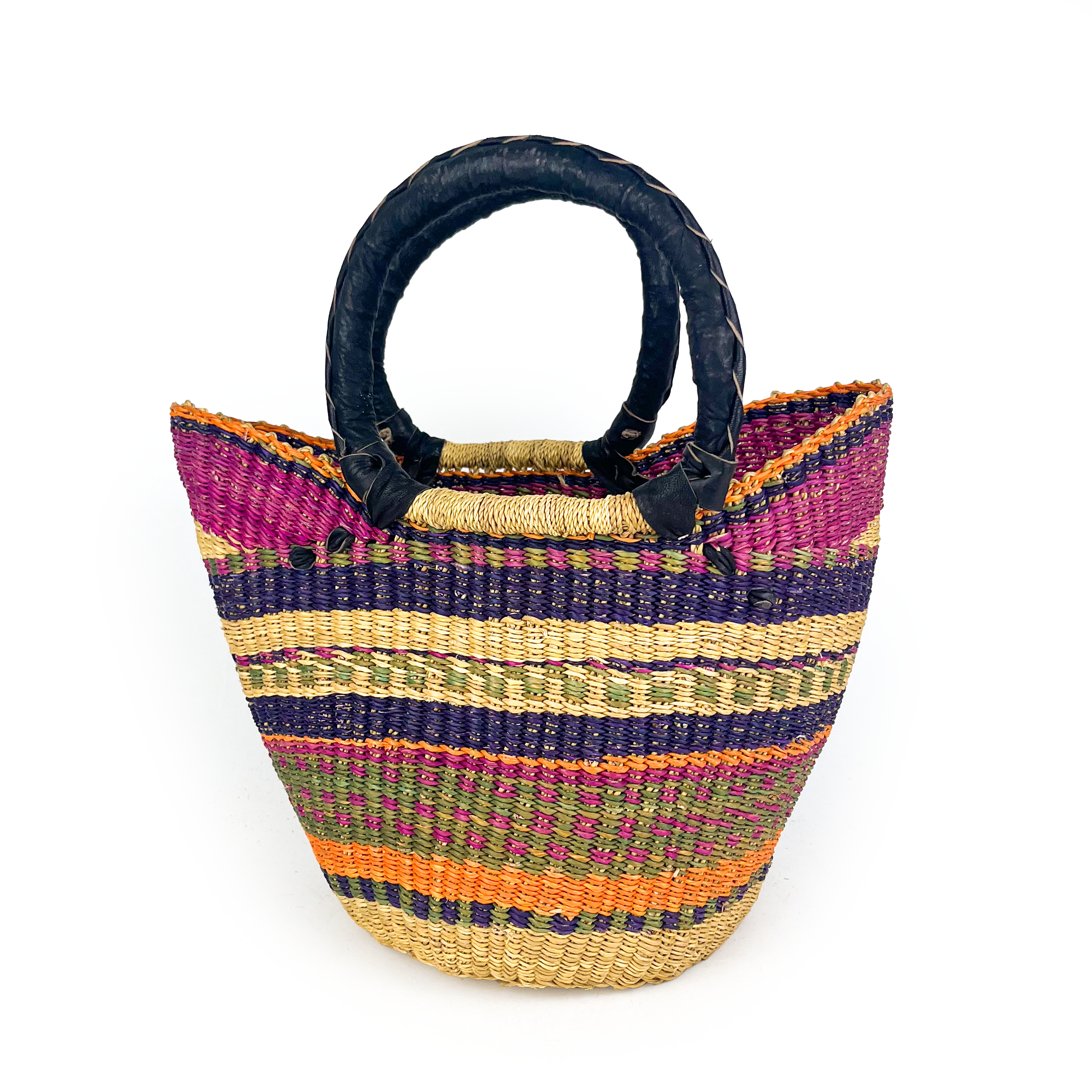 Small Multicoloured Closed Weave U-shopper Baskets