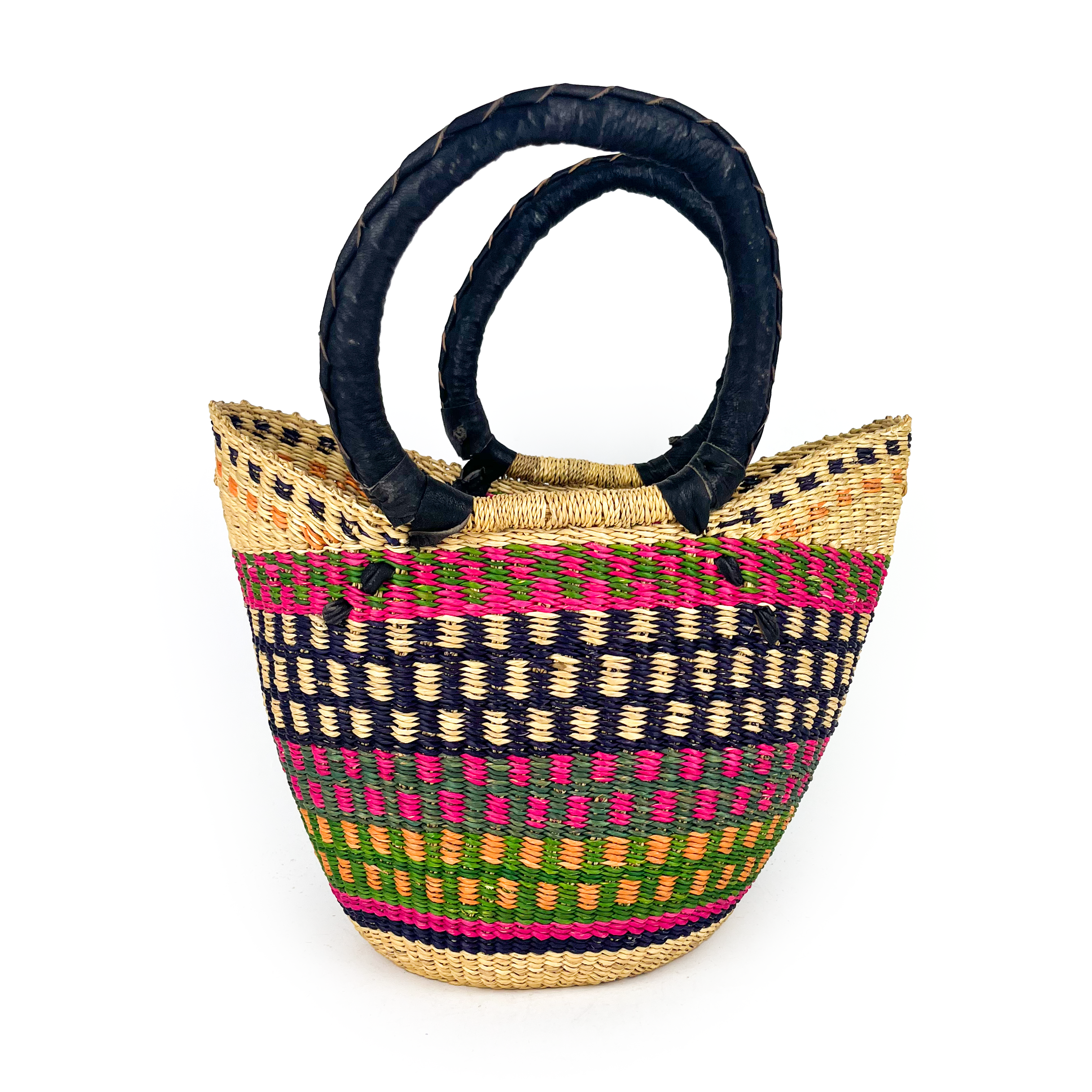 Small Multicoloured Closed Weave U-shopper Baskets