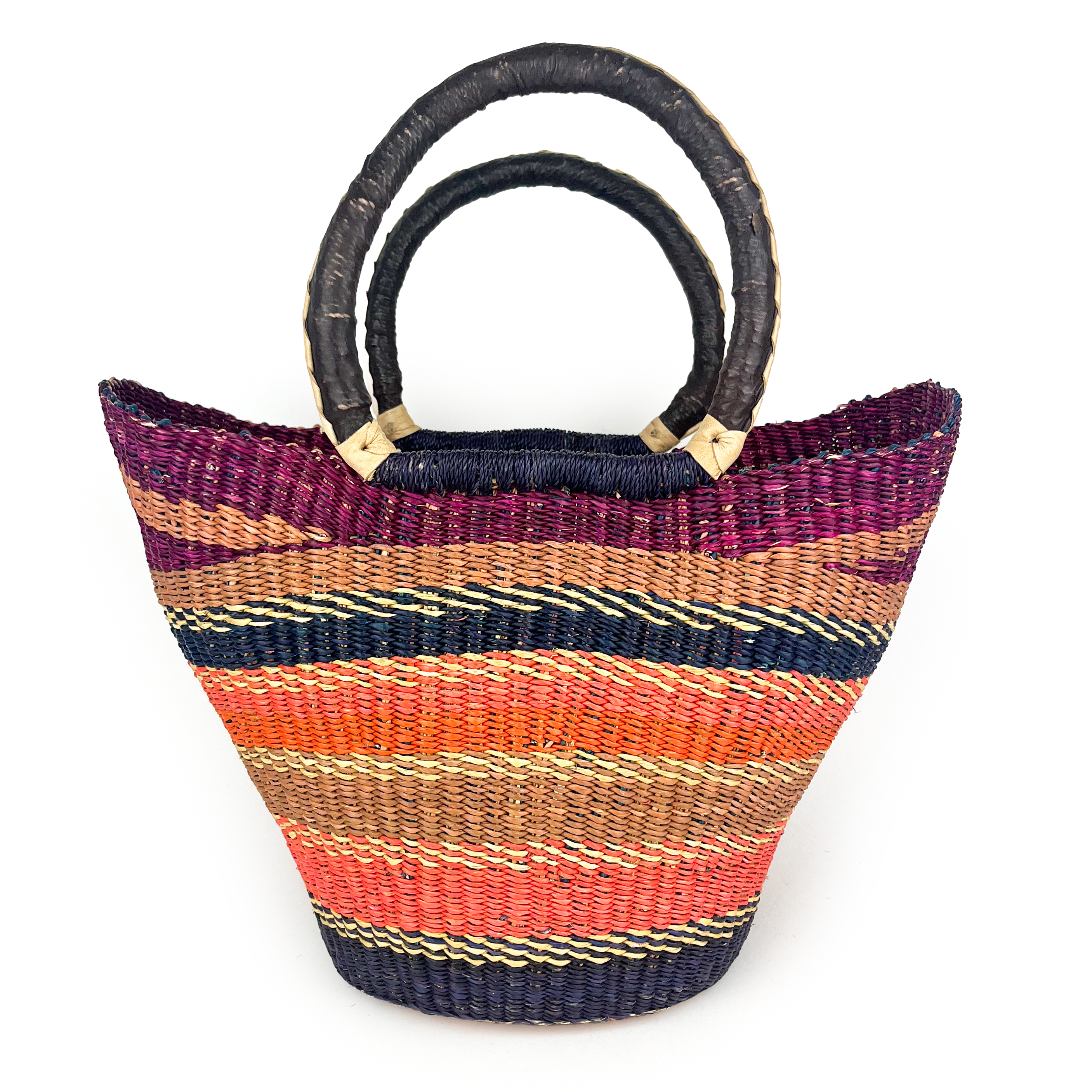 Medium Multicoloured Closed Weave U-shopper Baskets
