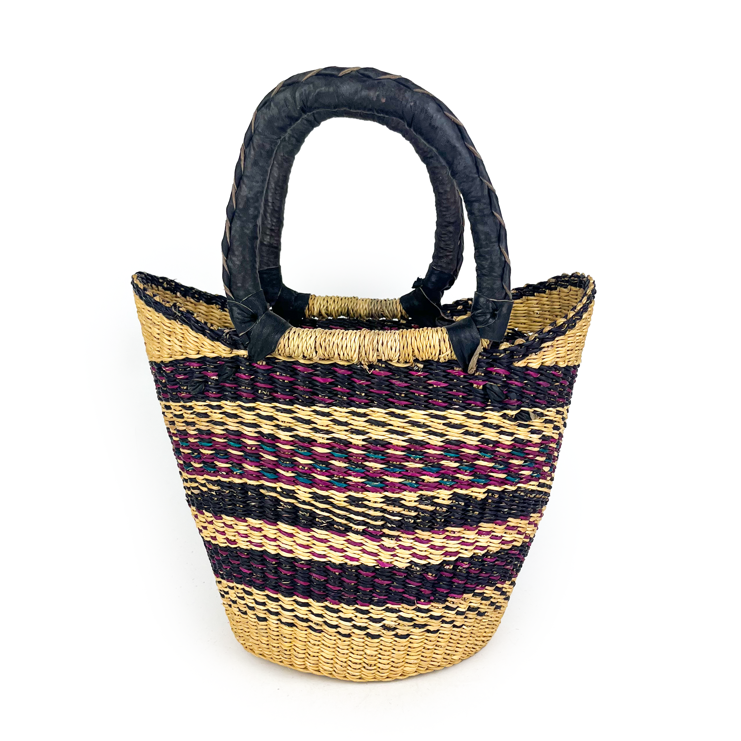 Small Multicoloured Closed Weave U-shopper Baskets
