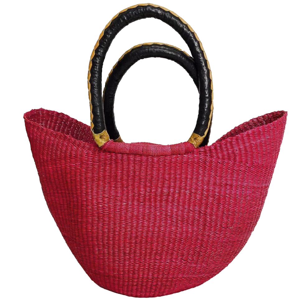 Large Colour Block Closed Weave U-Shopper Baskets