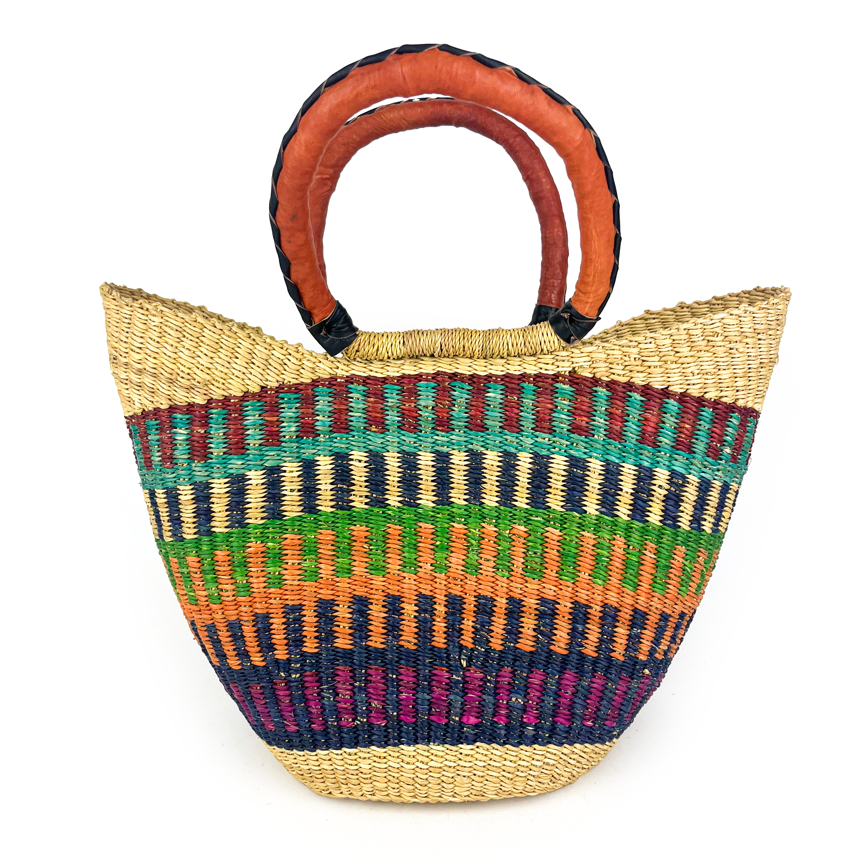 Medium Multicoloured Closed Weave U-shopper Baskets