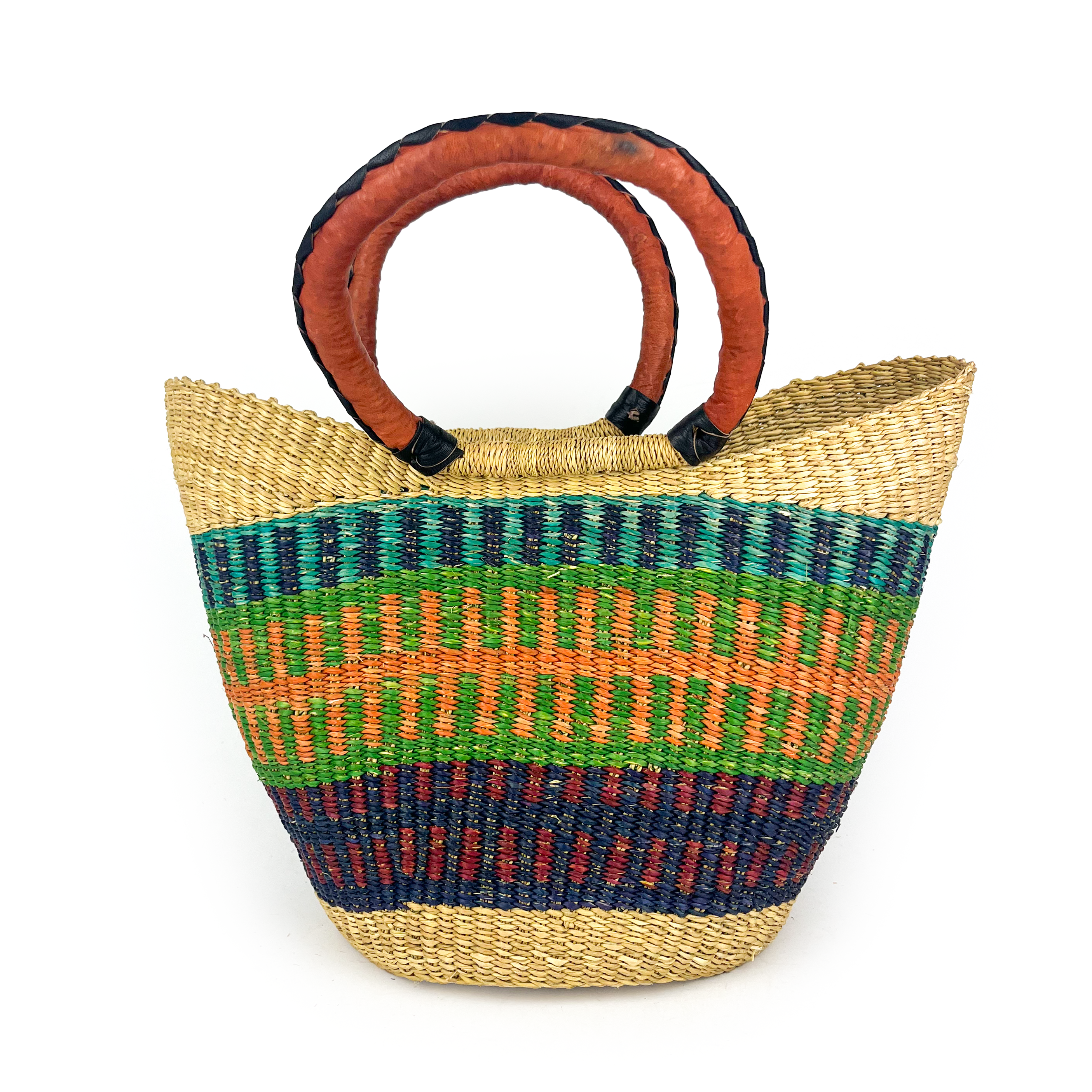 Medium Multicoloured Closed Weave U-shopper Baskets