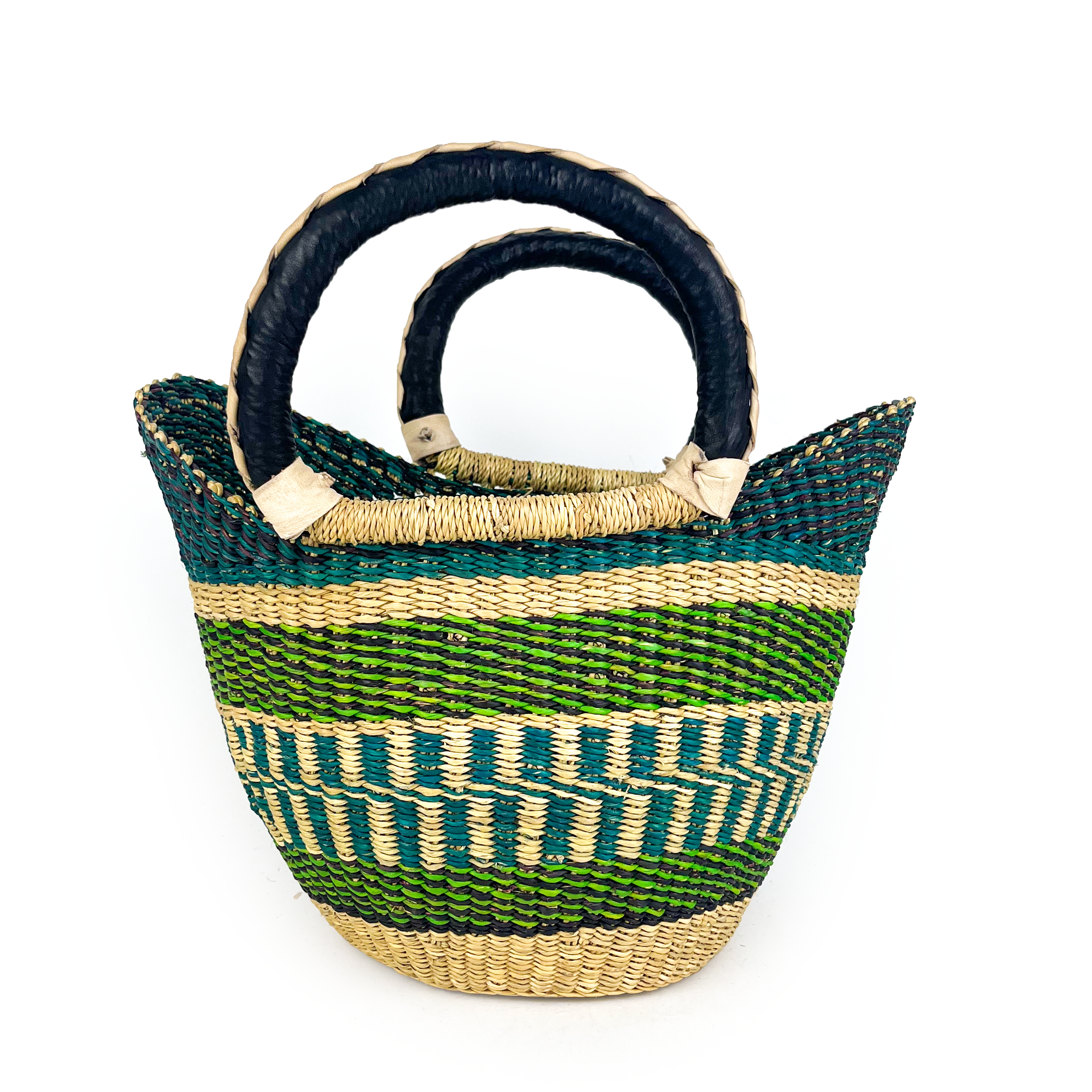 Small Multicoloured Closed Weave U-shopper Baskets