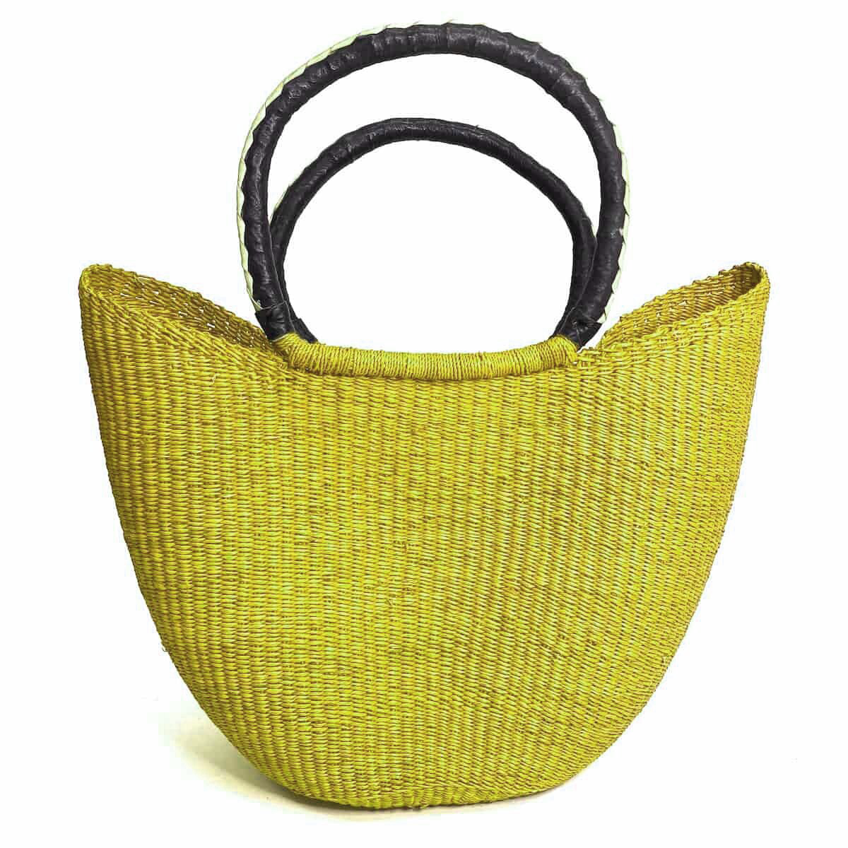 Large Colour Block Closed Weave U-Shopper Baskets
