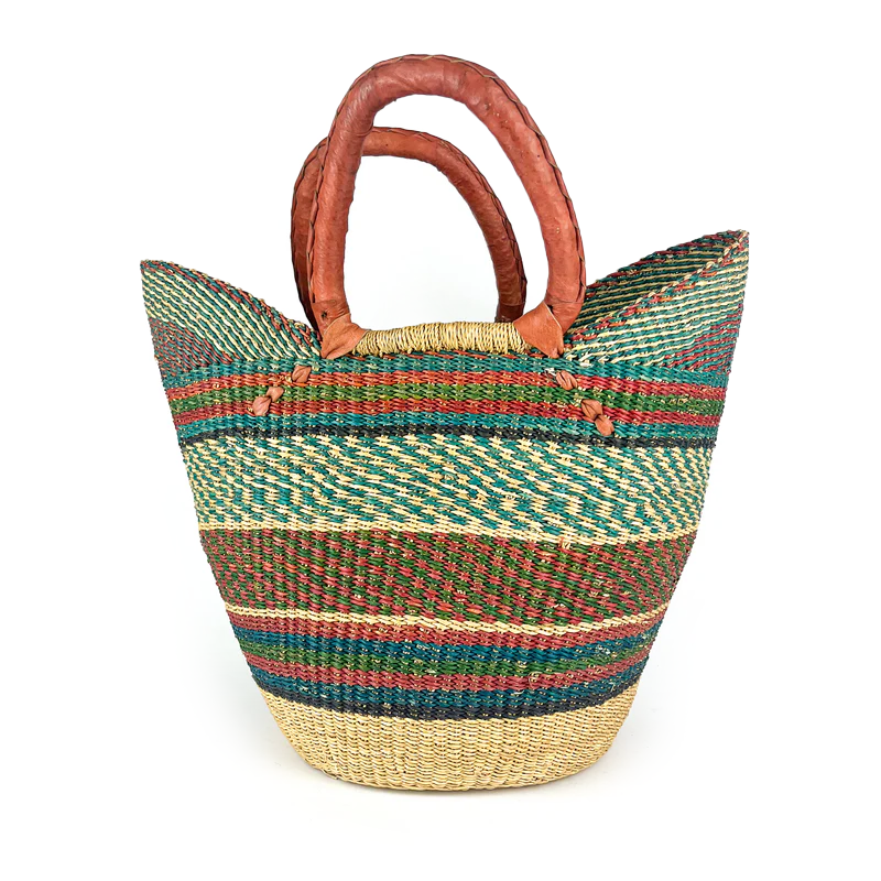 Medium Multicoloured Closed Weave U-shopper Baskets
