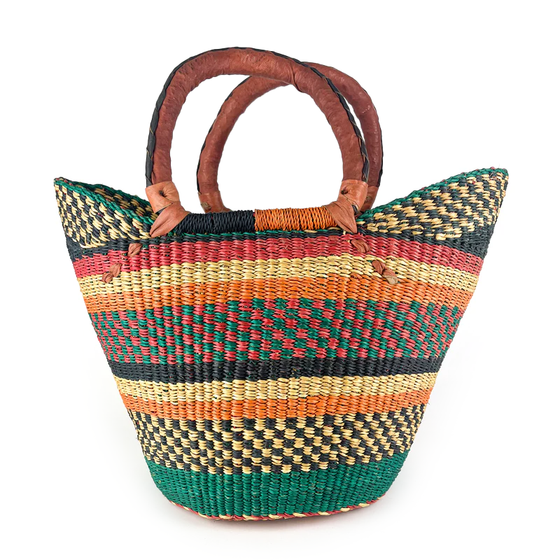 Medium Multicoloured Closed Weave U-shopper Baskets
