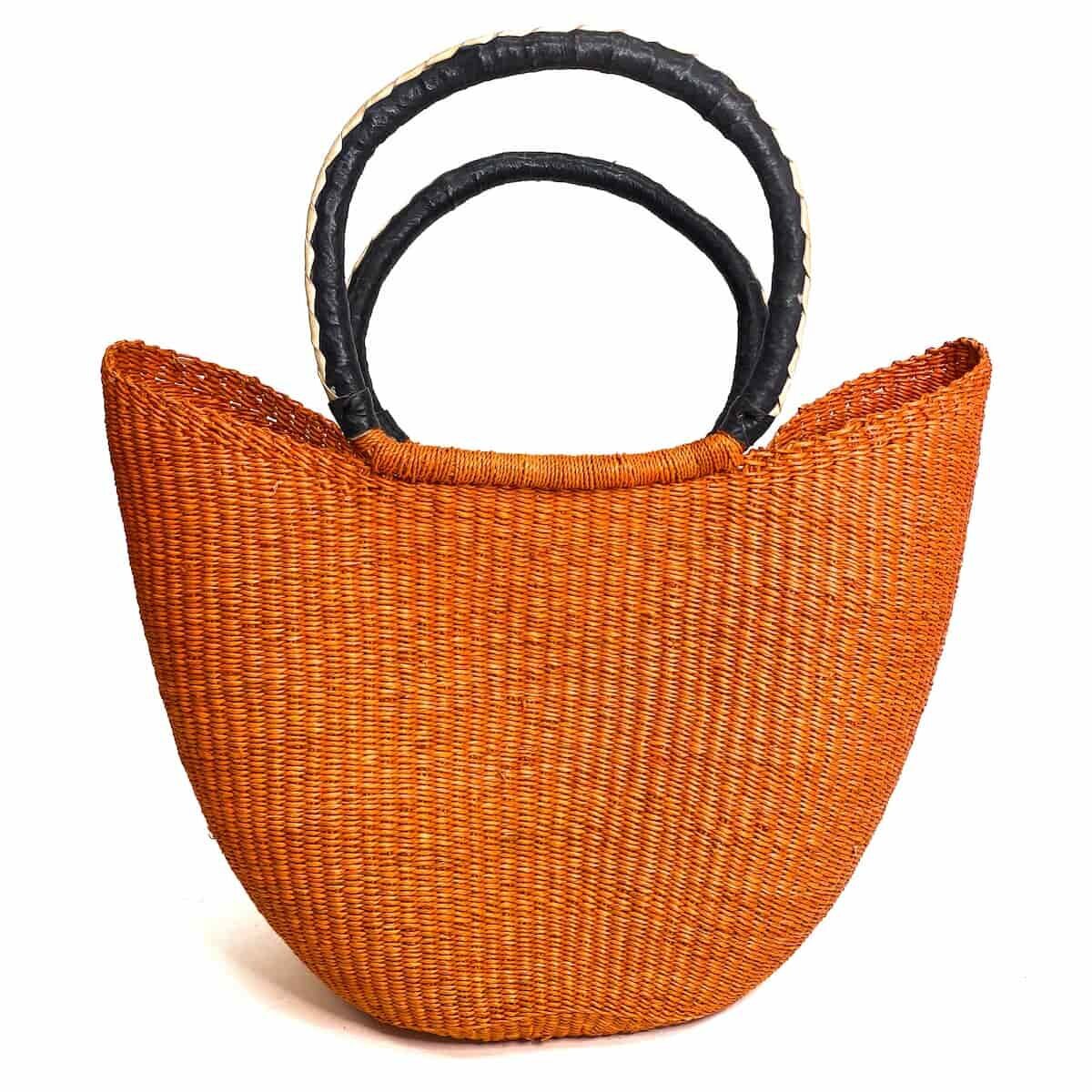 Large Colour Block Closed Weave U-Shopper Baskets