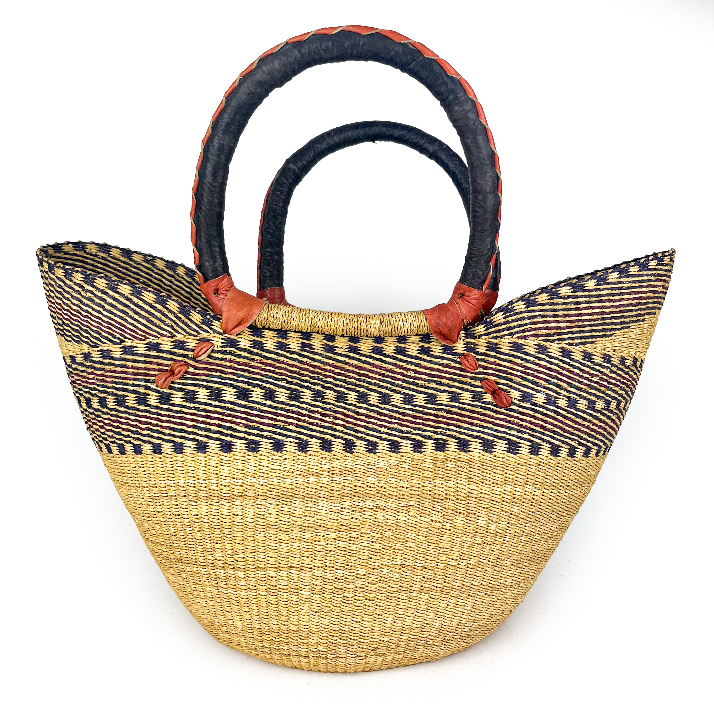 Medium Multicoloured Closed Weave U-shopper Baskets
