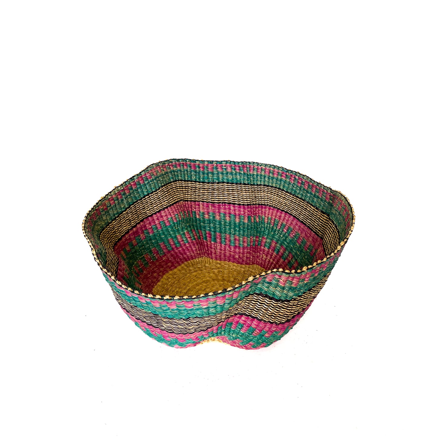 Blue and Turquoise Frafra Woven Bowl