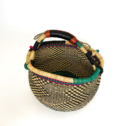 Colourfull Frafra Small round basket