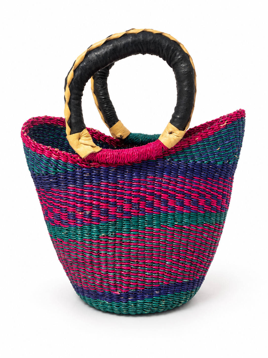 Small Multicoloured Closed Weave U-shopper Baskets