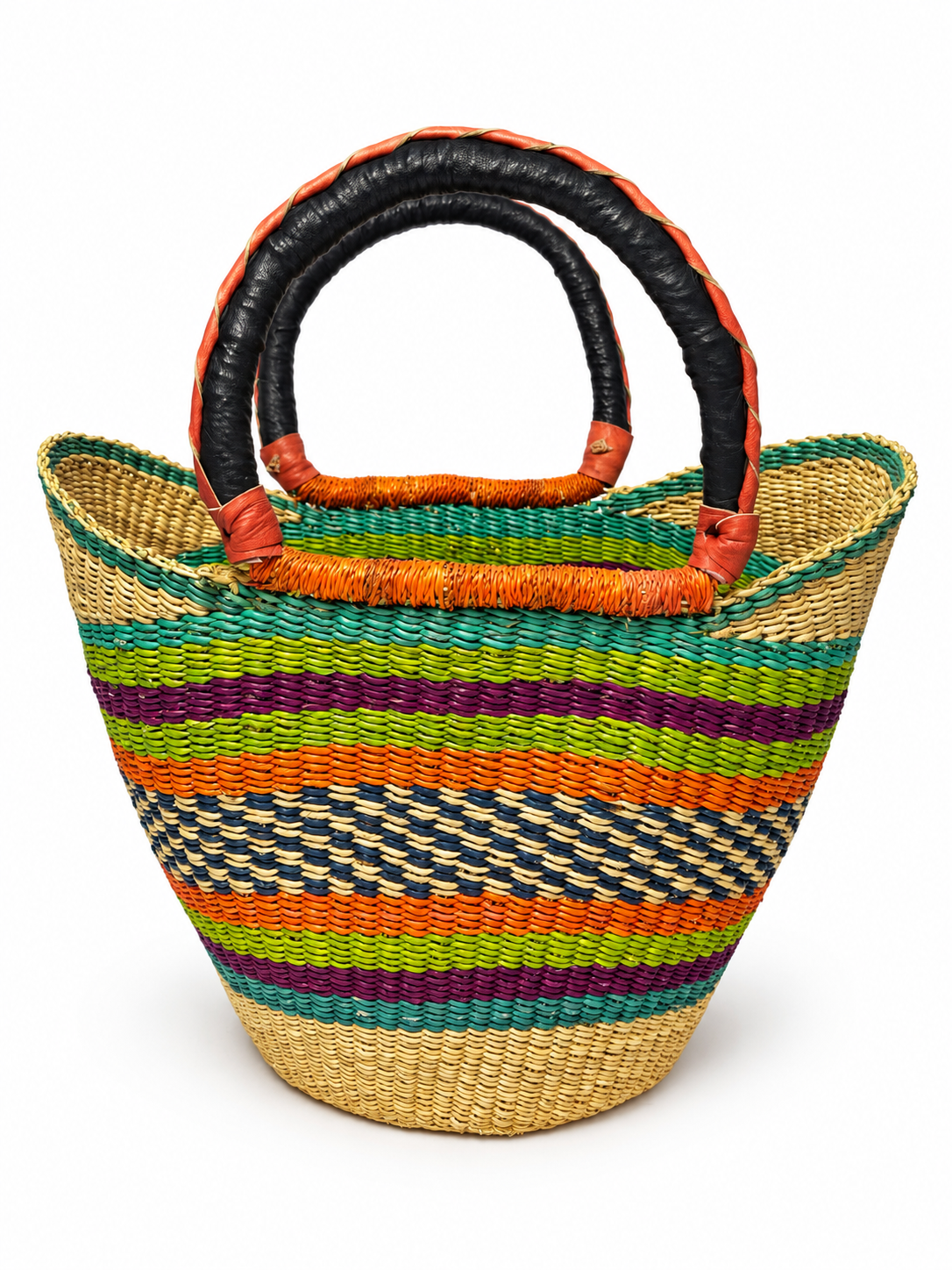 Small Multicoloured Closed Weave U-shopper Baskets