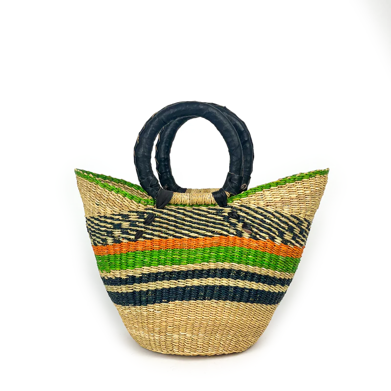 Small Multicoloured Closed Weave U-shopper Baskets
