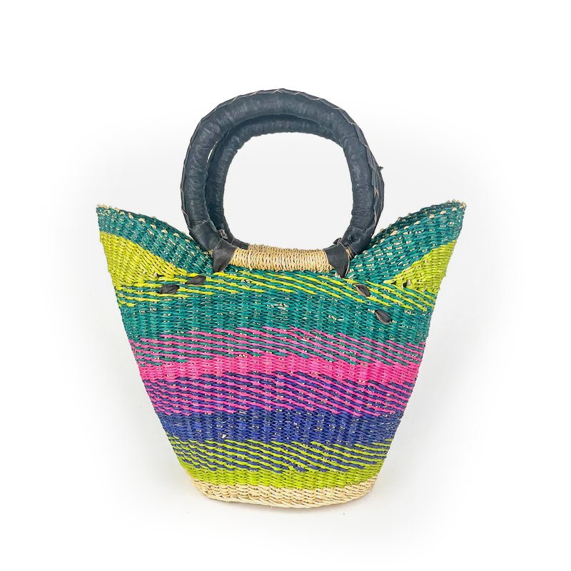 Small Multicoloured Closed Weave U-shopper Baskets
