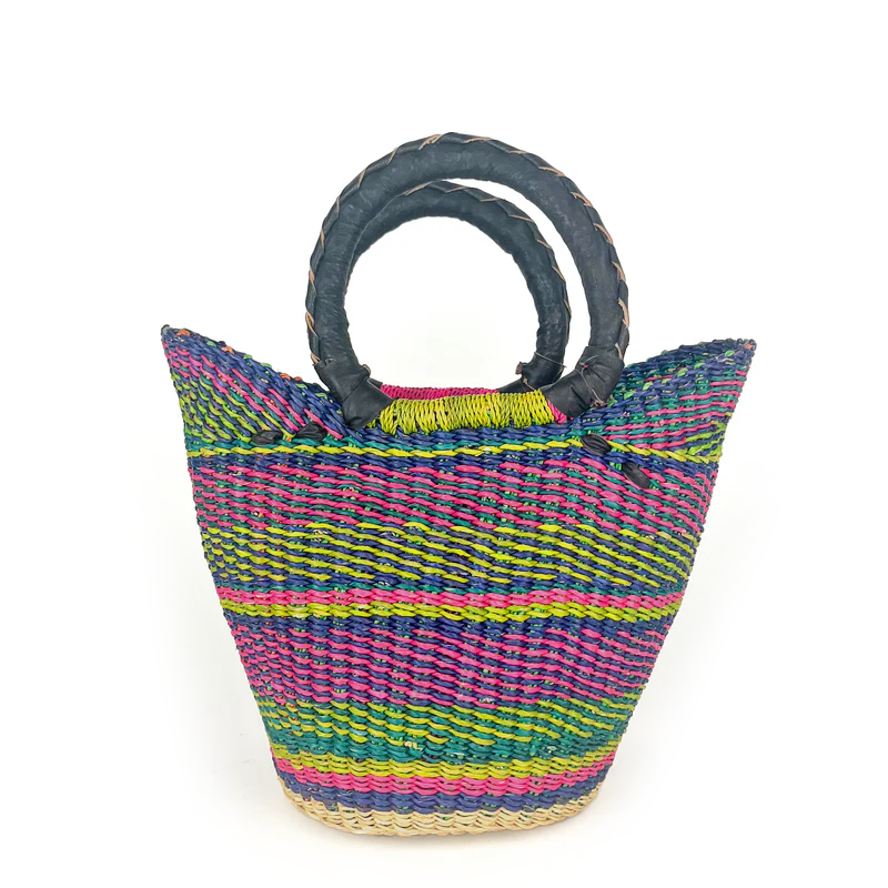 Small Multicoloured Closed Weave U-shopper Baskets