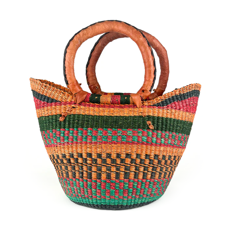 Medium Multicoloured Closed Weave U-shopper Baskets
