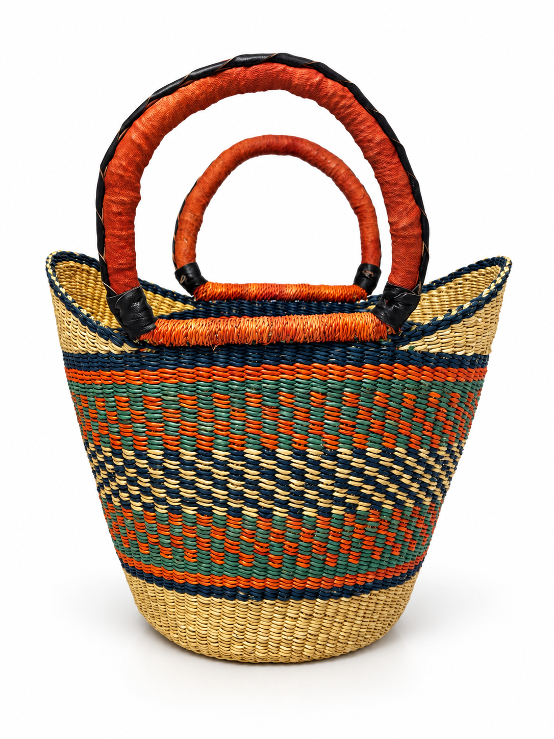 Small Multicoloured Closed Weave U-shopper Baskets
