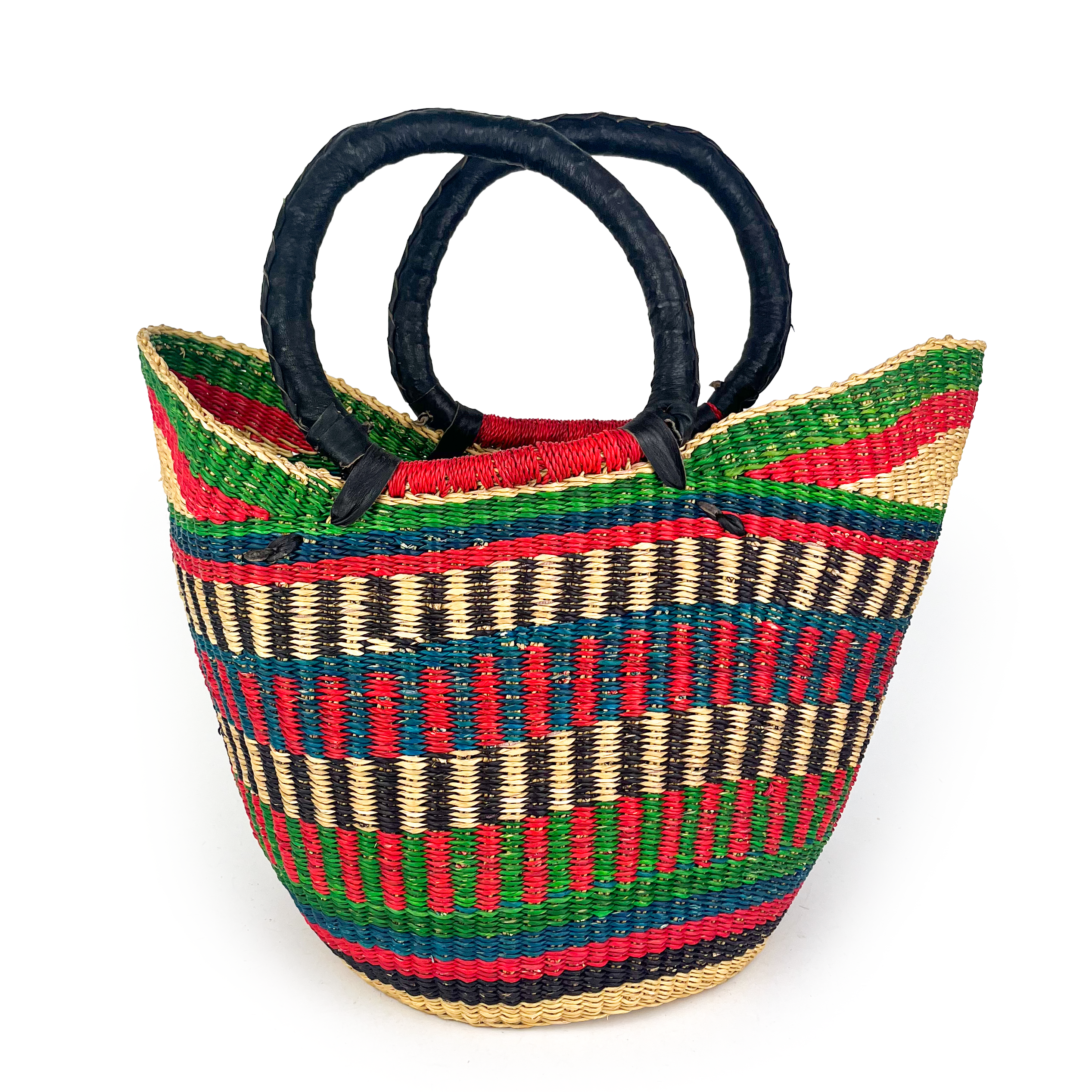 Medium Multicoloured Closed Weave U-shopper Baskets