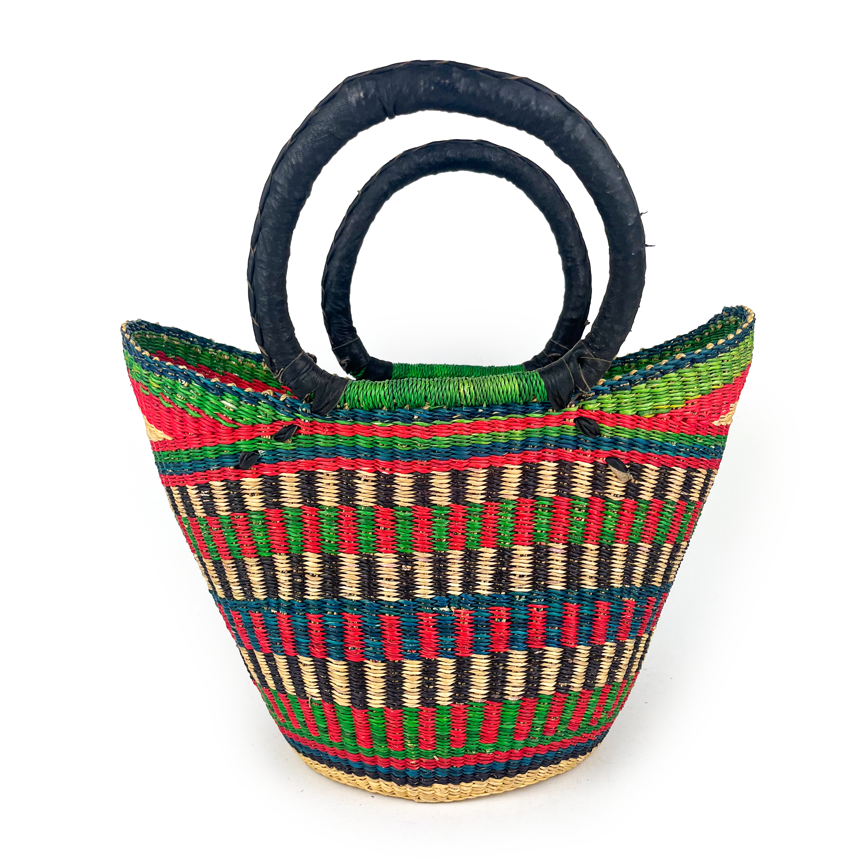 Medium Multicoloured Closed Weave U-shopper Baskets