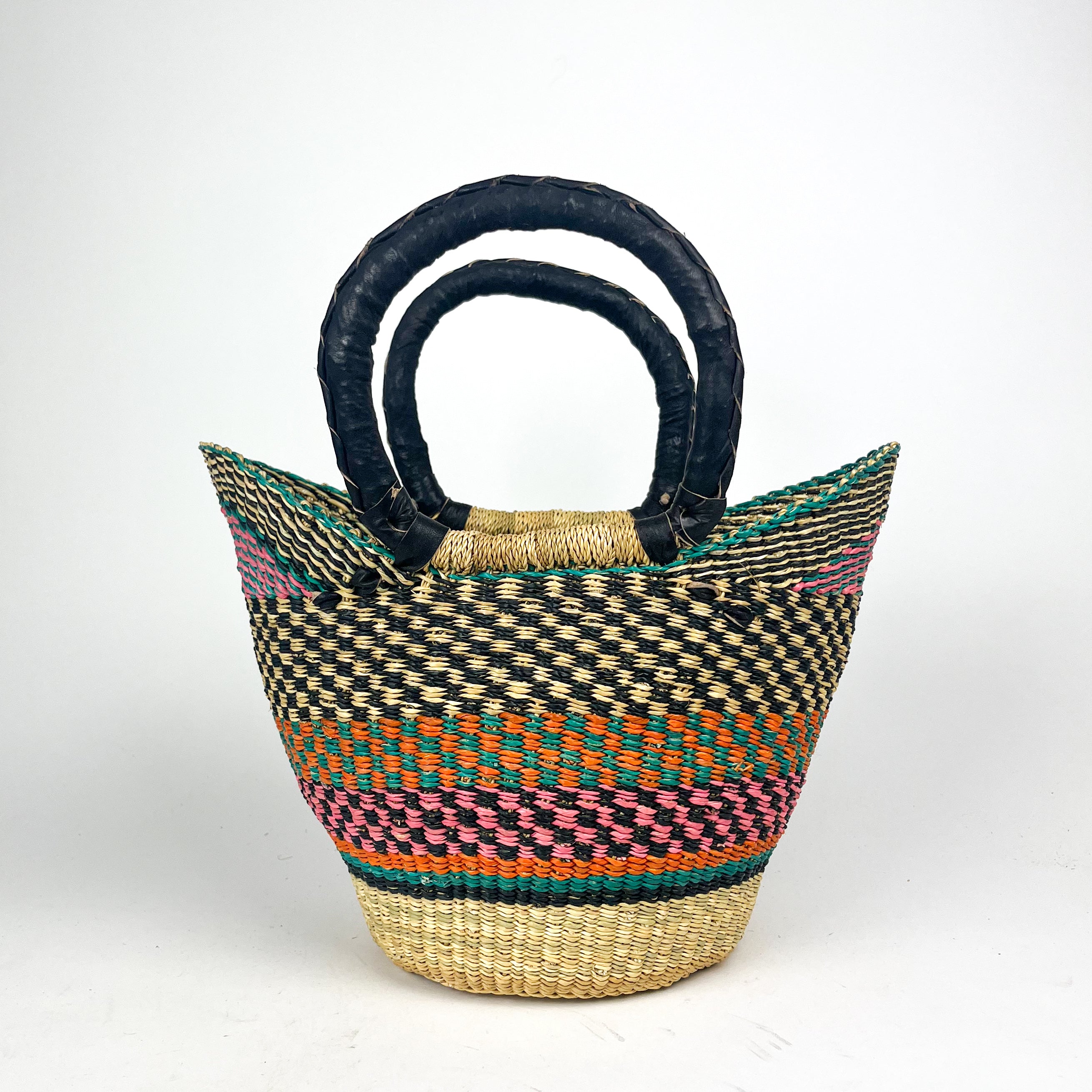Small Multicoloured Closed Weave U-shopper Baskets