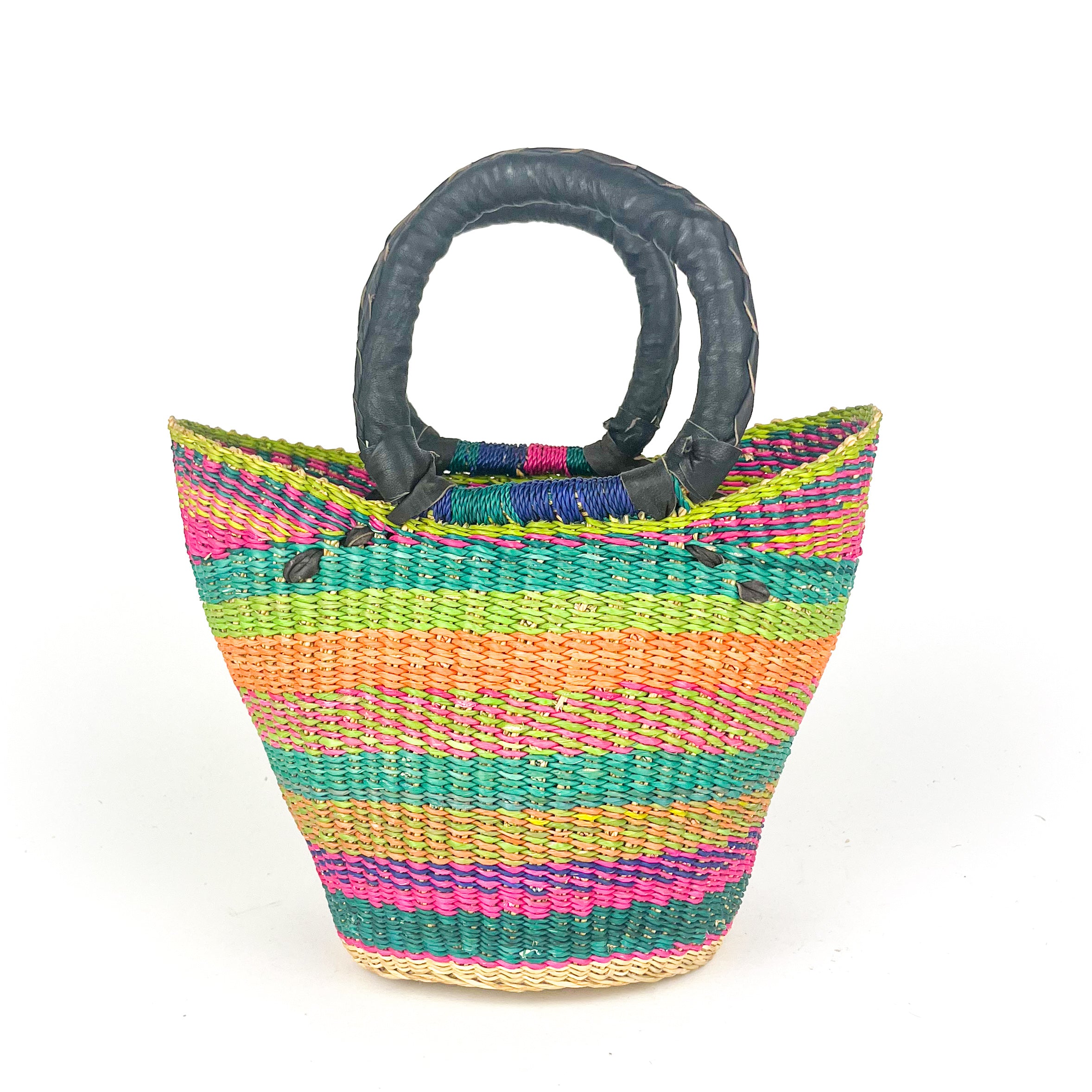 Small Multicoloured Closed Weave U-shopper Baskets