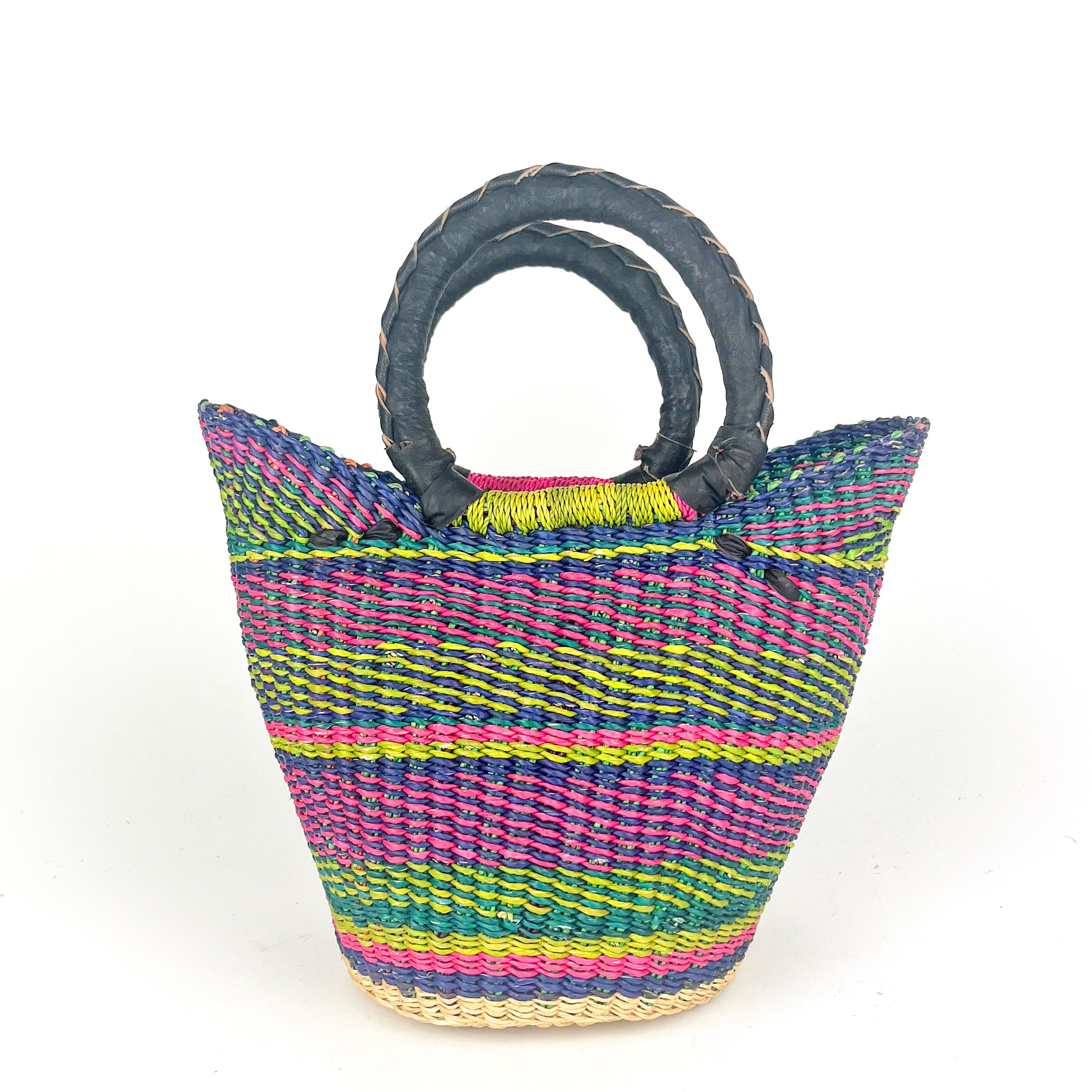 Small Multicoloured Closed Weave U-shopper Baskets