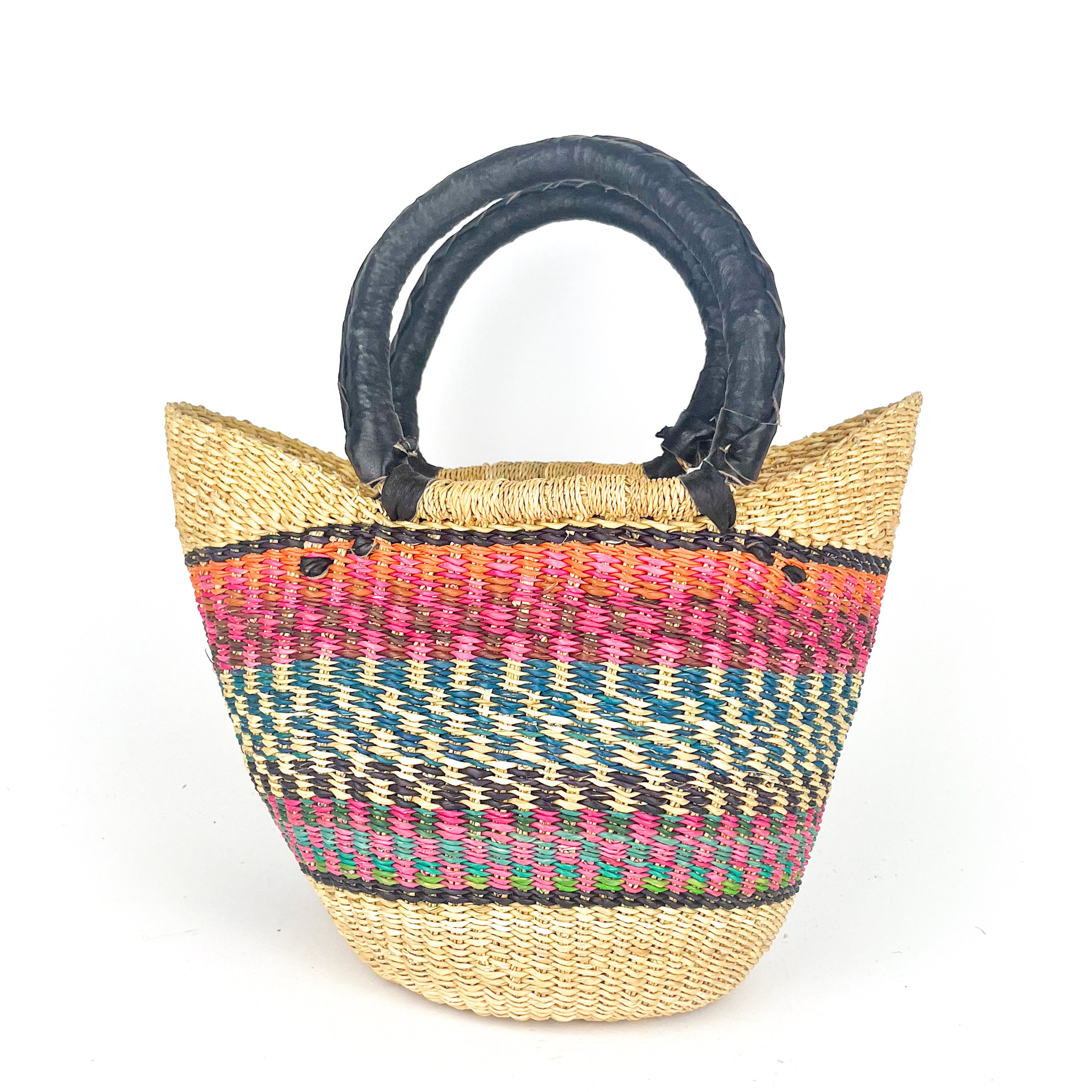 Small Multicoloured Closed Weave U-shopper Baskets