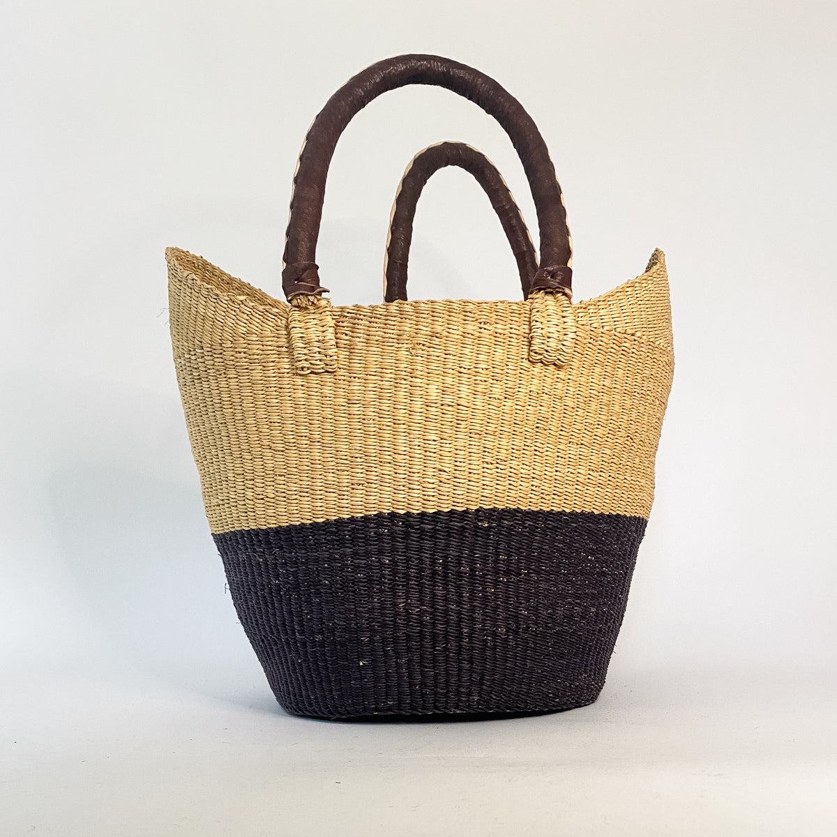 Large Multicoloured Closed Weave U-Shopper Baskets