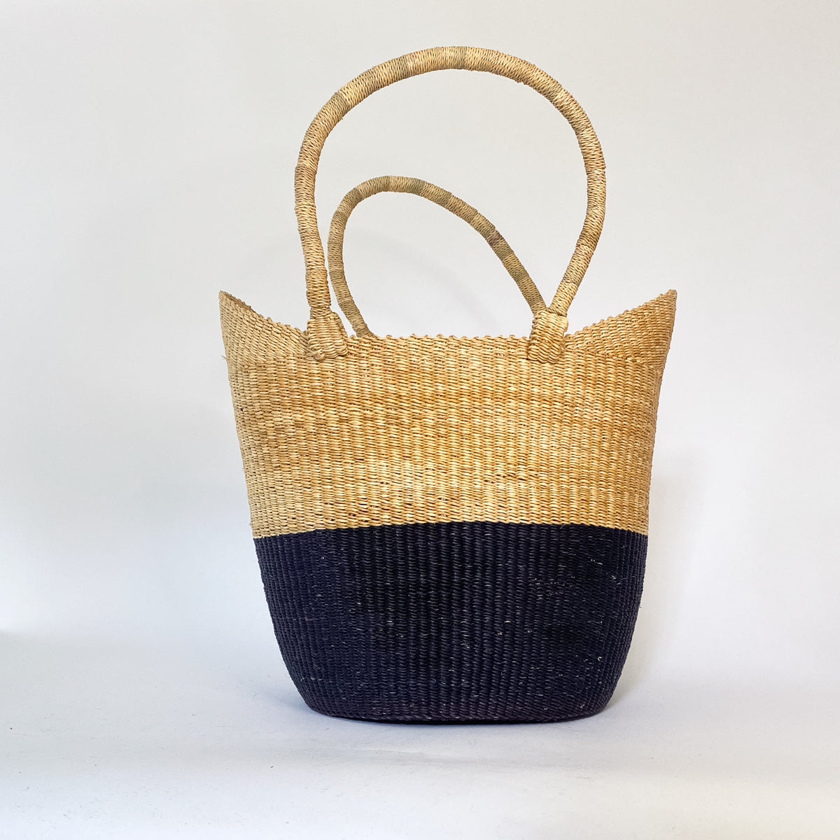 Large Multicoloured Closed Weave U-Shopper Baskets