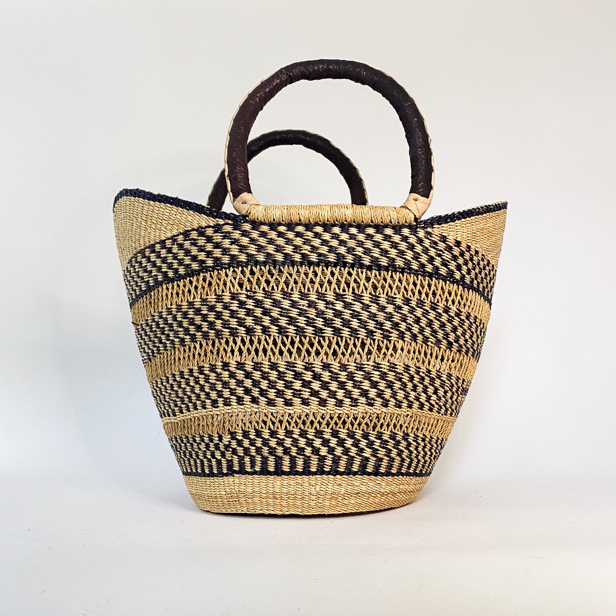 Large Multicoloured Open Weave U-shopper Baskets