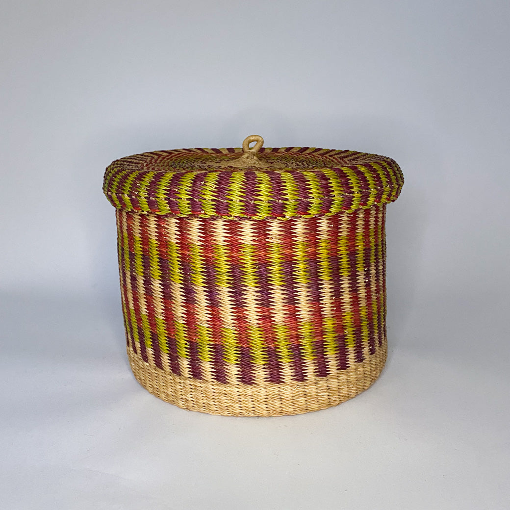 Large Lidded Storage Basket