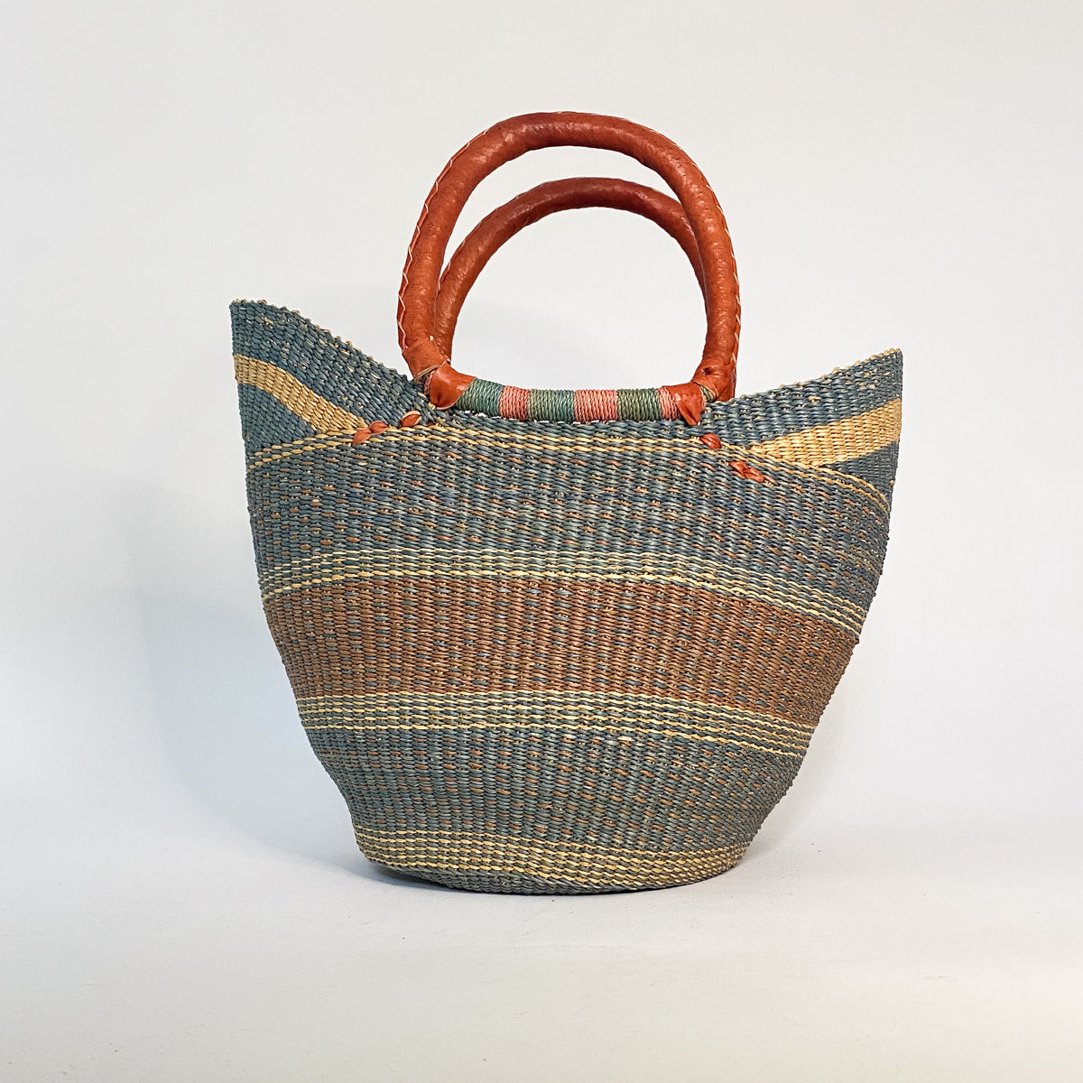 Medium Multicoloured Closed Weave U-shopper Baskets