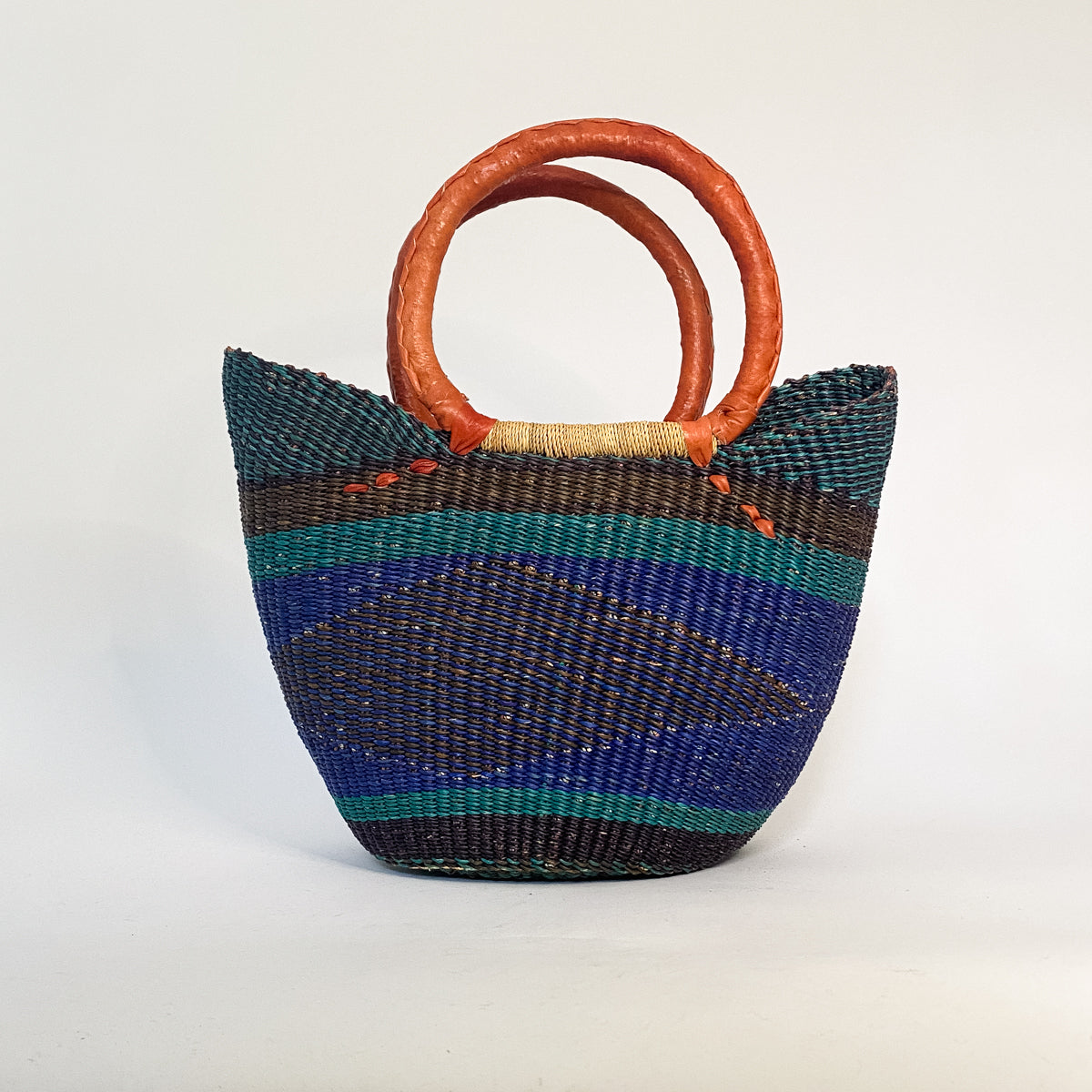 Medium Multicoloured Closed Weave U-shopper Baskets