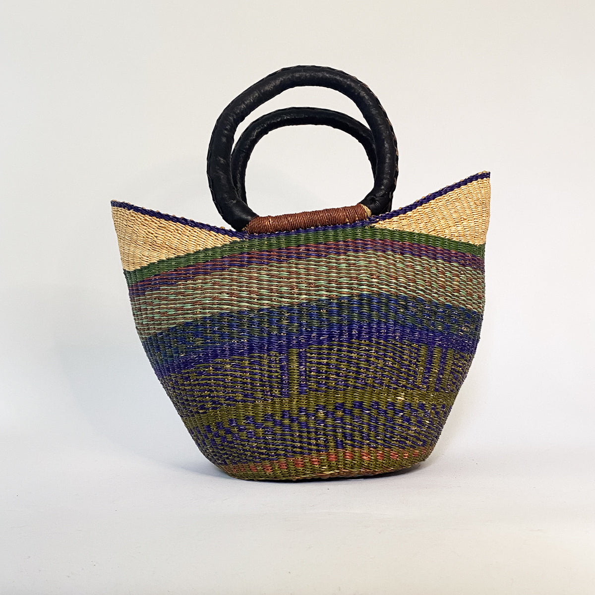 Medium Multicoloured Closed Weave U-shopper Baskets